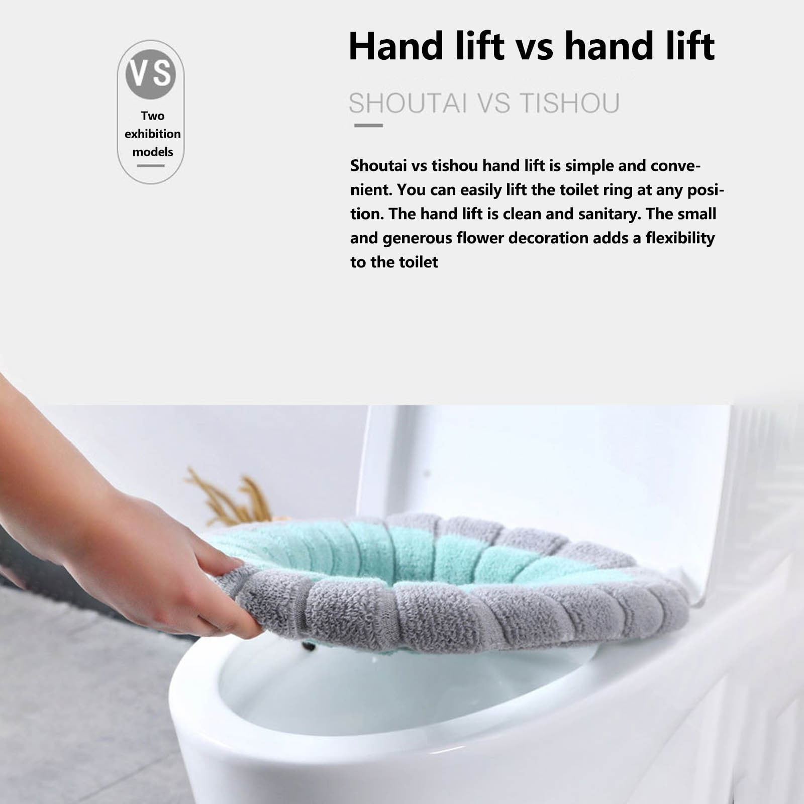 PALIFEUR Toilet Seat Cushion, Soft Thicker Knitting Cotton Bathroom Toilet Seat Cover, Non Slip Warmer Comfortable Seat Cushions with Memory Foam, Washable Reusable Toilet Seat Covers Coffee - Image 7