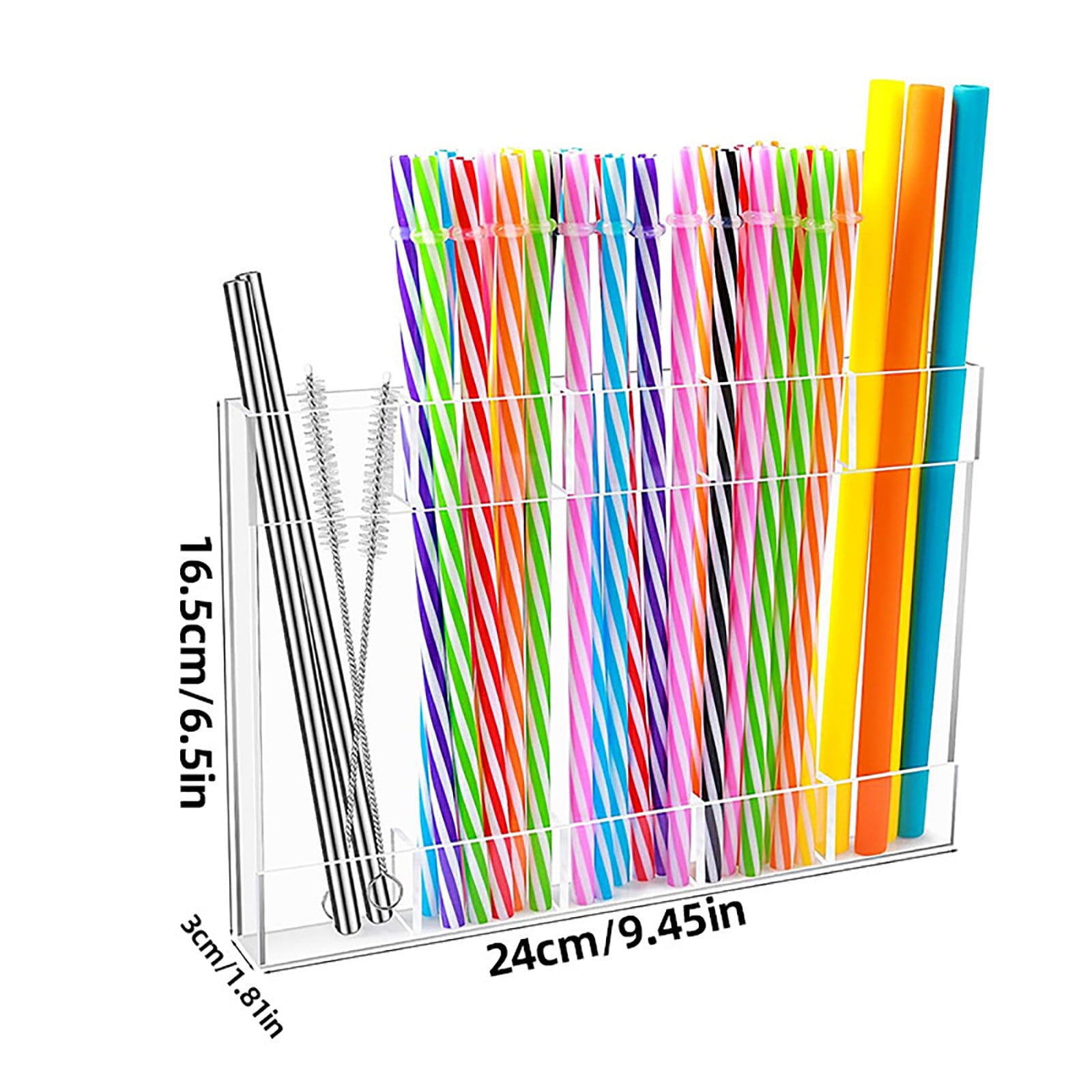 Tyidzon Acrylic Straw Holder for Cabinet, Reusable Tumbler Straw Organizer Storage Container Straw Holder for Counter Cabinet Cupboard Kitchen Clear - Image 1