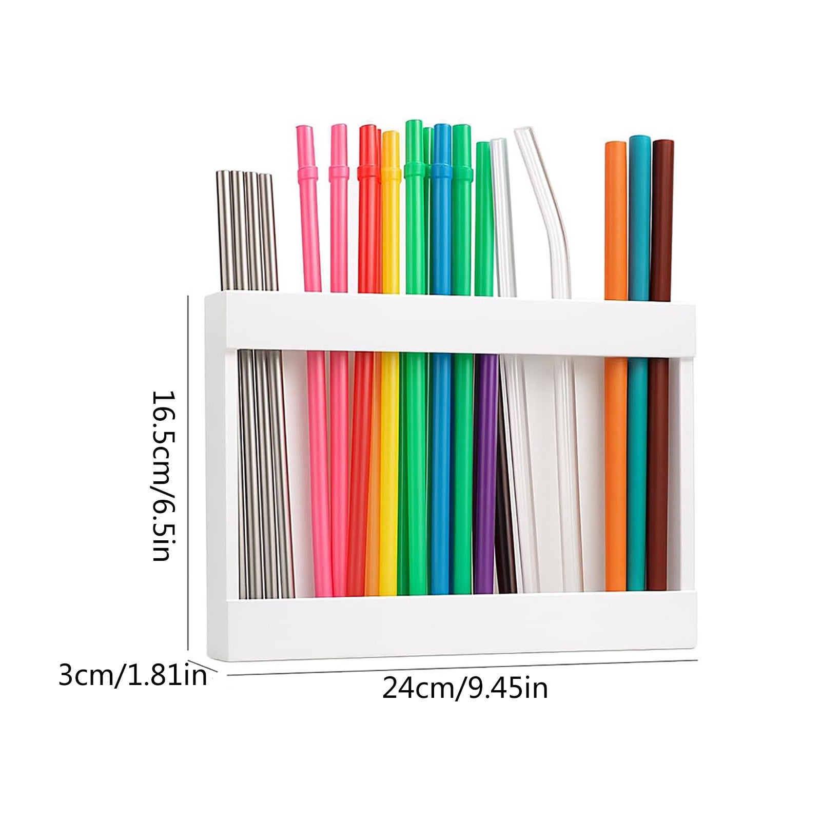 Tyidzon Acrylic Straw Holder for Cabinet, Reusable Tumbler Straw Organizer Storage Container Straw Holder for Counter Cabinet Cupboard Kitchen White - Image 3