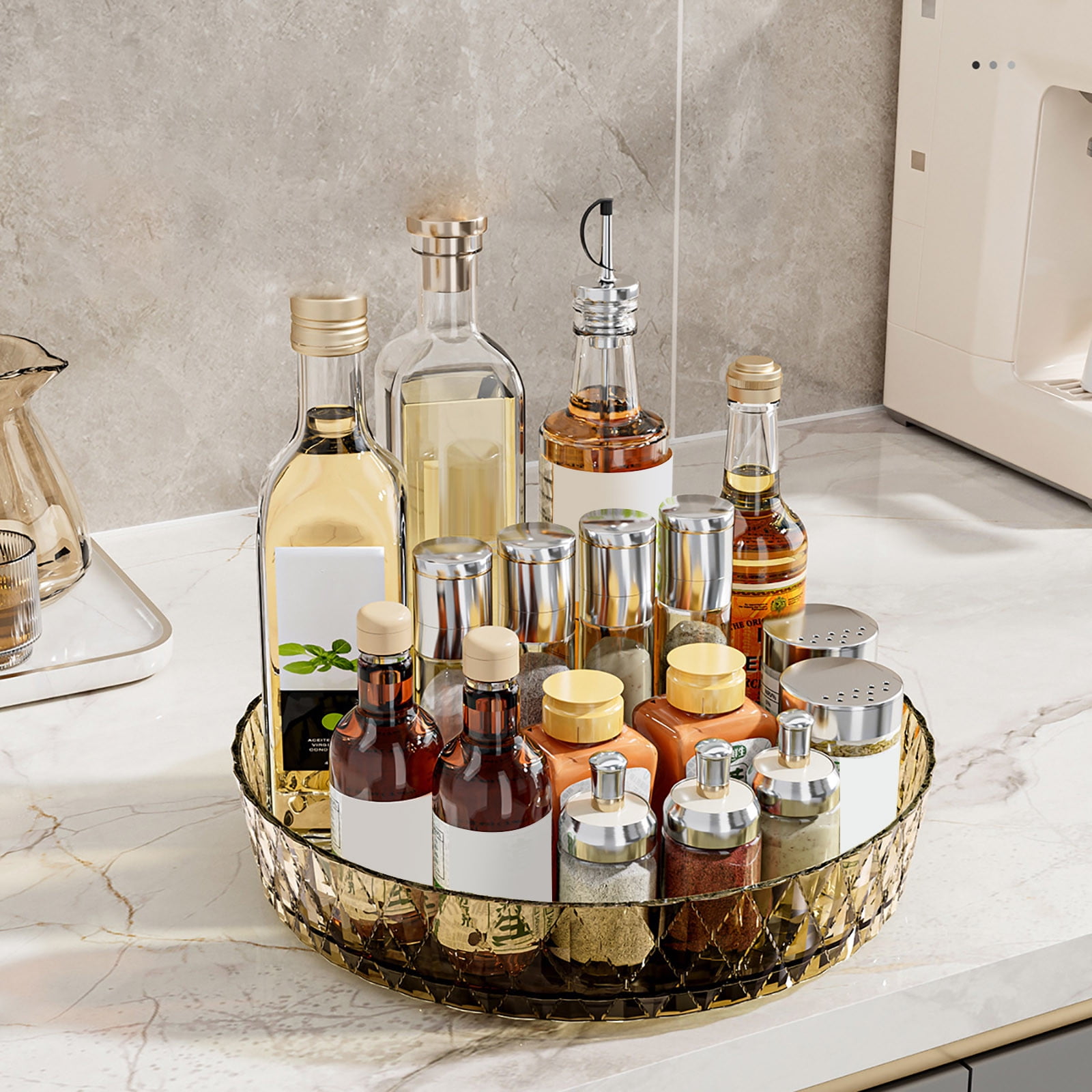 Xuniizn Multipurpose Lazy Susan Organizer - 360 Rotating Spice Rack Turntable for Kitchen Cabinet Storage & Table Top Display Coffee - Image 2