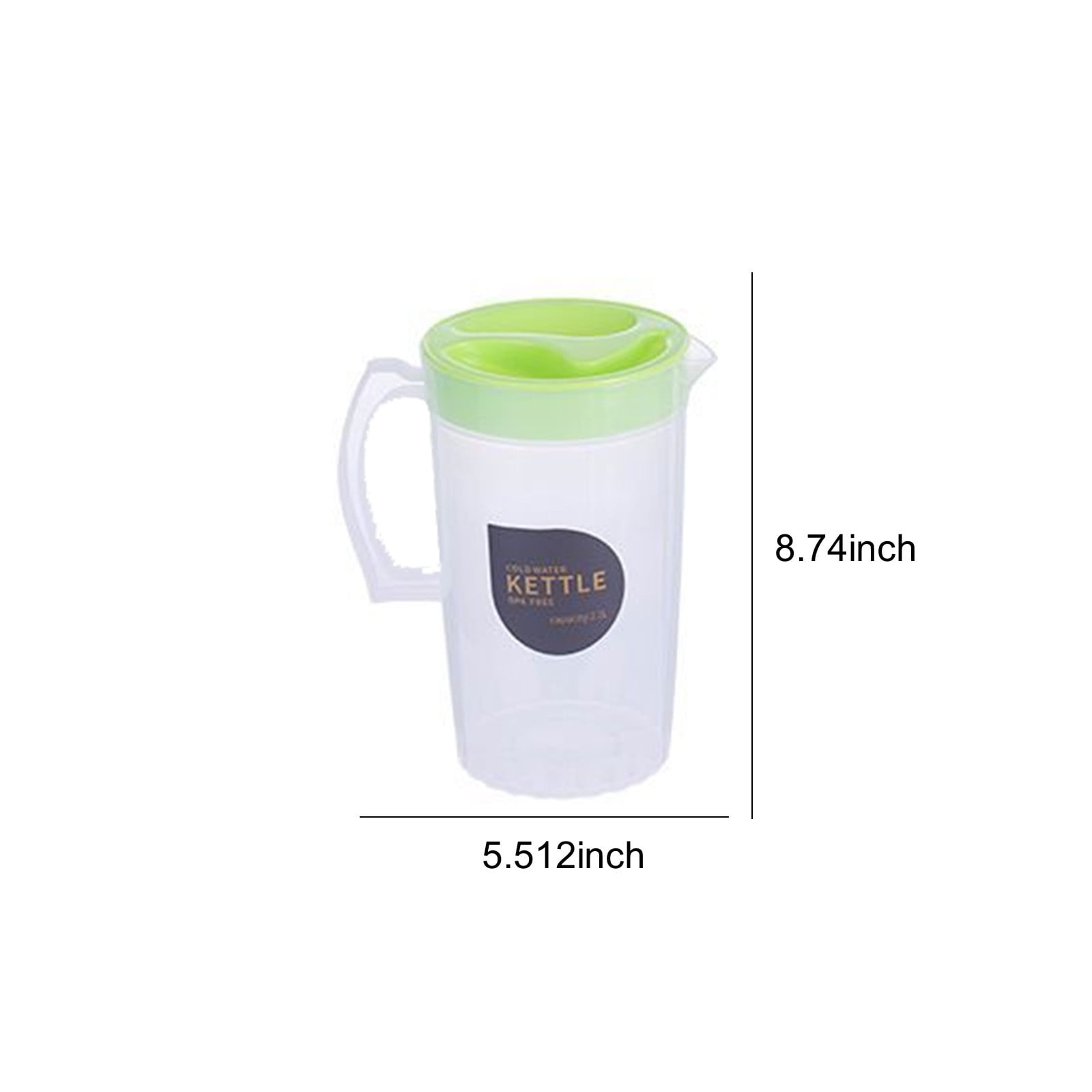 PALIFEUR Water Pitcher with Lid, 2.2 L Plastic Pitcher for Tea & Juice Water, Hot/Cold Water Jug, Tea Pitcher, Juice Pitcher for Kitchen Living Room, 8.74