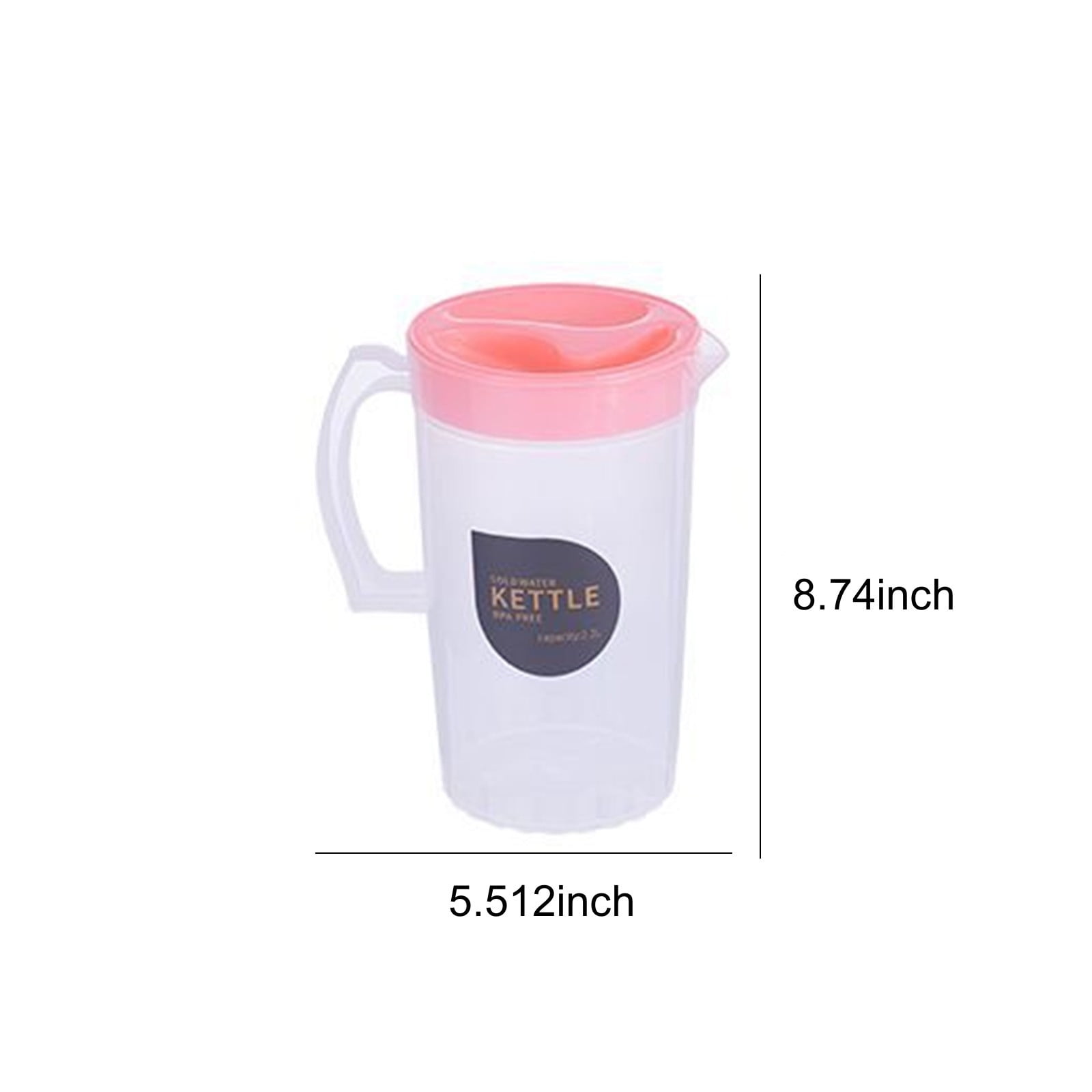 PALIFEUR Water Pitcher with Lid, 2.2 L Plastic Pitcher for Tea & Juice Water, Hot/Cold Water Jug, Tea Pitcher, Juice Pitcher for Kitchen Living Room, 8.74