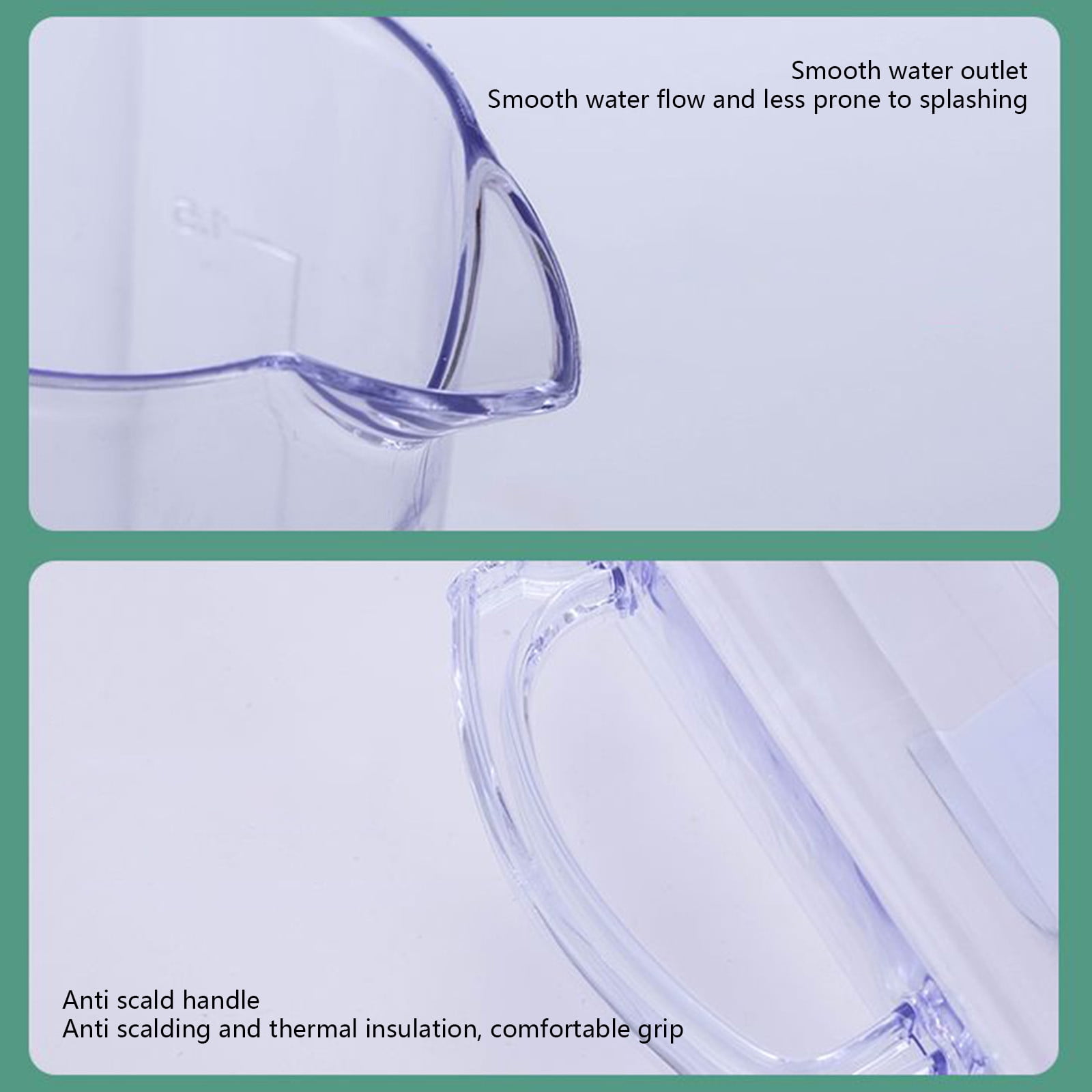 PALIFEUR Water Pitcher with Lid, 2.2 L Plastic Pitcher for Tea & Juice Water, Hot/Cold Water Jug, Tea Pitcher, Juice Pitcher for Kitchen Living Room, 8.74