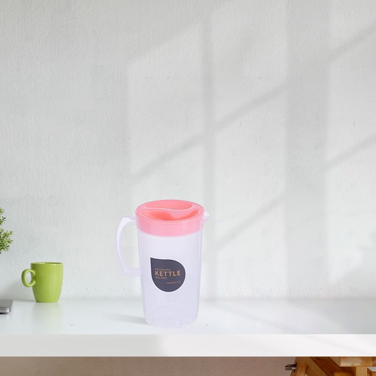 PALIFEUR Water Pitcher with Lid, 2.2 L Plastic Pitcher for Tea & Juice Water, Hot/Cold Water Jug, Tea Pitcher, Juice Pitcher for Kitchen Living Room, 8.74