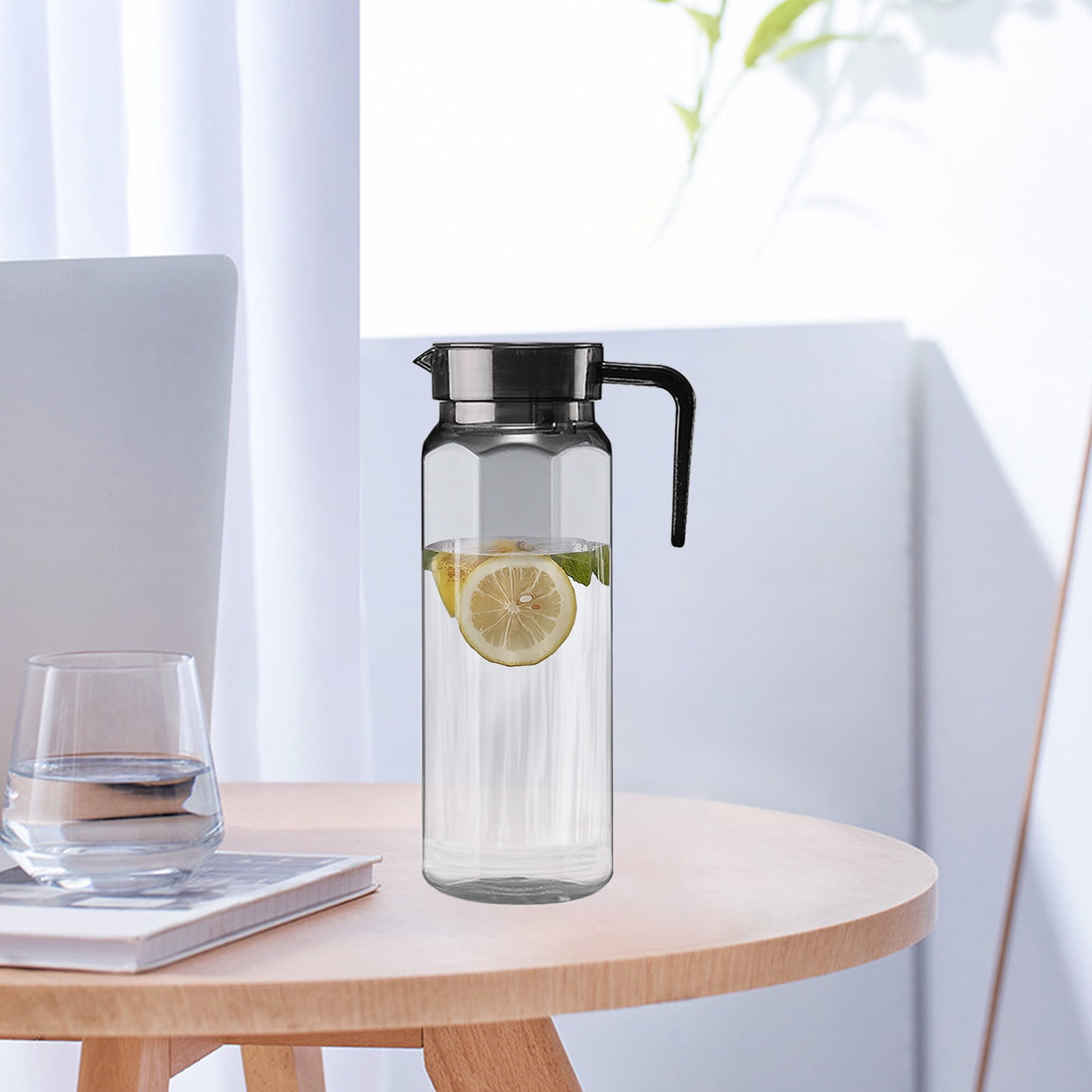 PALIFEUR Water Pitcher with Lid, 2 L Plastic Pitcher for Tea & Juice Water, Hot/Cold Water Jug, Tea Pitcher, Juice Pitcher, 13.5 x 7.2 x 4.7 Inch Z-2-Gray - Image 4