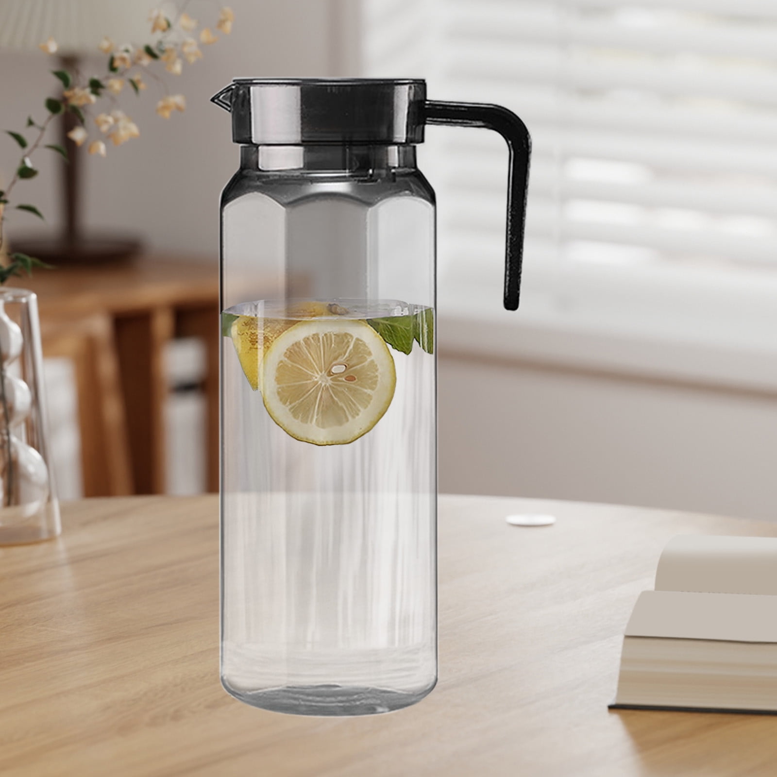 PALIFEUR Water Pitcher with Lid, 2 L Plastic Pitcher for Tea & Juice Water, Hot/Cold Water Jug, Tea Pitcher, Juice Pitcher, 13.5 x 7.2 x 4.7 Inch Z-2-Gray - Image 6