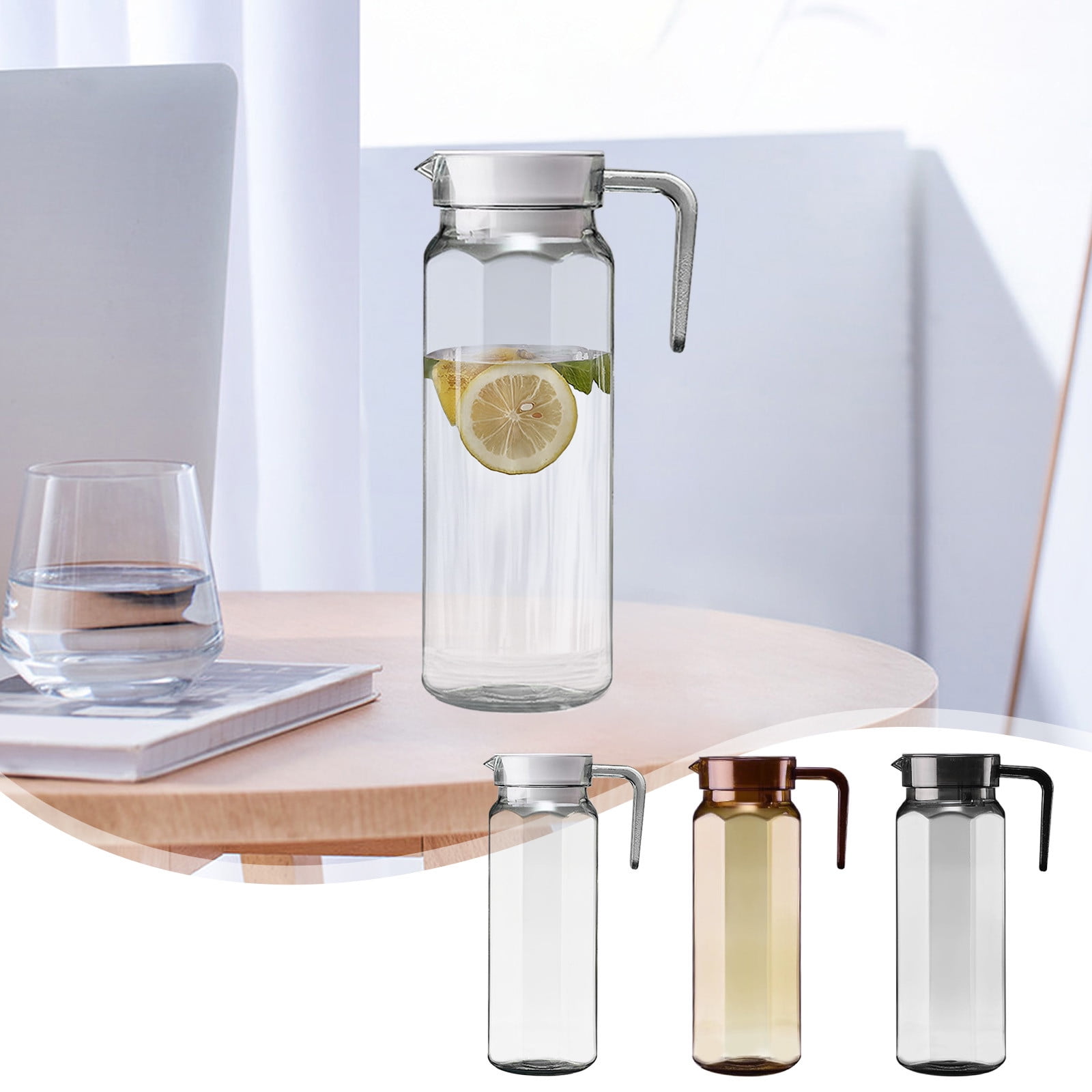 PALIFEUR Water Pitcher with Lid, 2 L Plastic Pitcher for Tea & Juice Water, Hot/Cold Water Jug, Tea Pitcher, Juice Pitcher, 13.5 x 7.2 x 4.7 Inch Z-2-Gray - Image 7