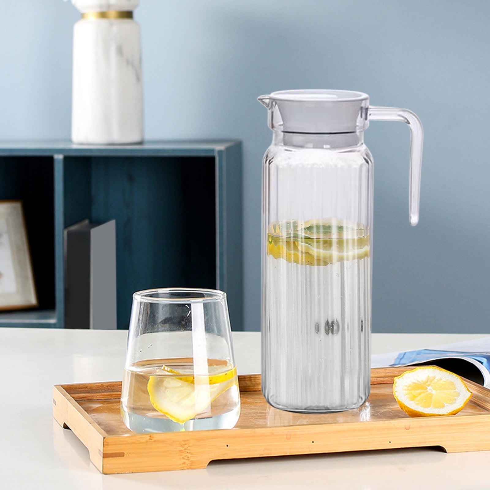 PALIFEUR Water Pitcher with Lid, 2 L Plastic Pitcher for Tea & Juice Water, Hot/Cold Water Jug, Tea Pitcher, Juice Pitcher, 13.5 x 7.2 x 4.7 Inch Z-3-Clear - Image 5