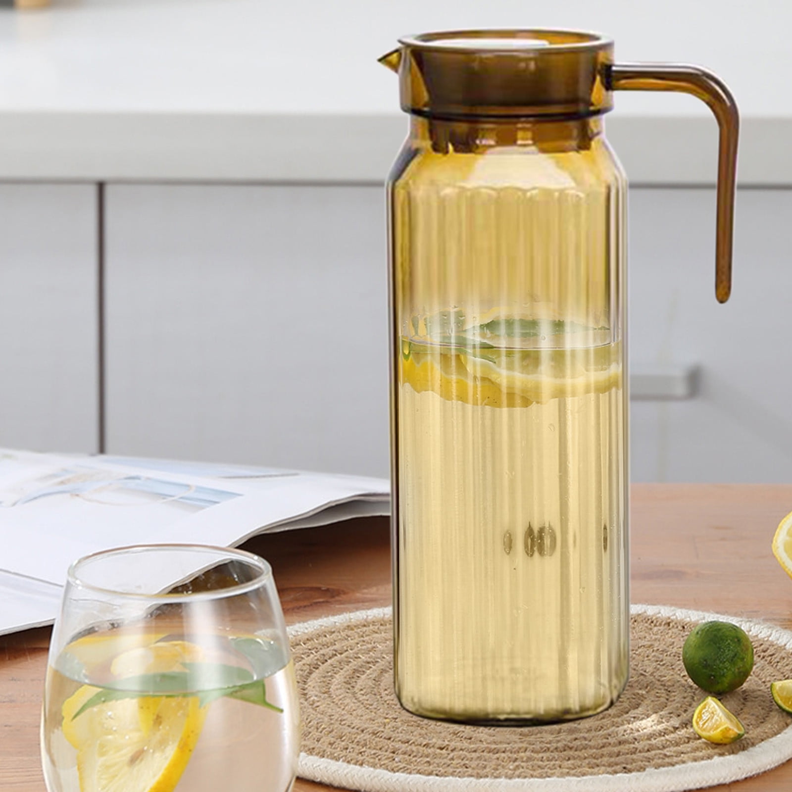 PALIFEUR Water Pitcher with Lid, 2 L Plastic Pitcher for Tea & Juice Water, Hot/Cold Water Jug, Tea Pitcher, Juice Pitcher, 13.5 x 7.2 x 4.7 Inch Z-3-Coffee - Image 4