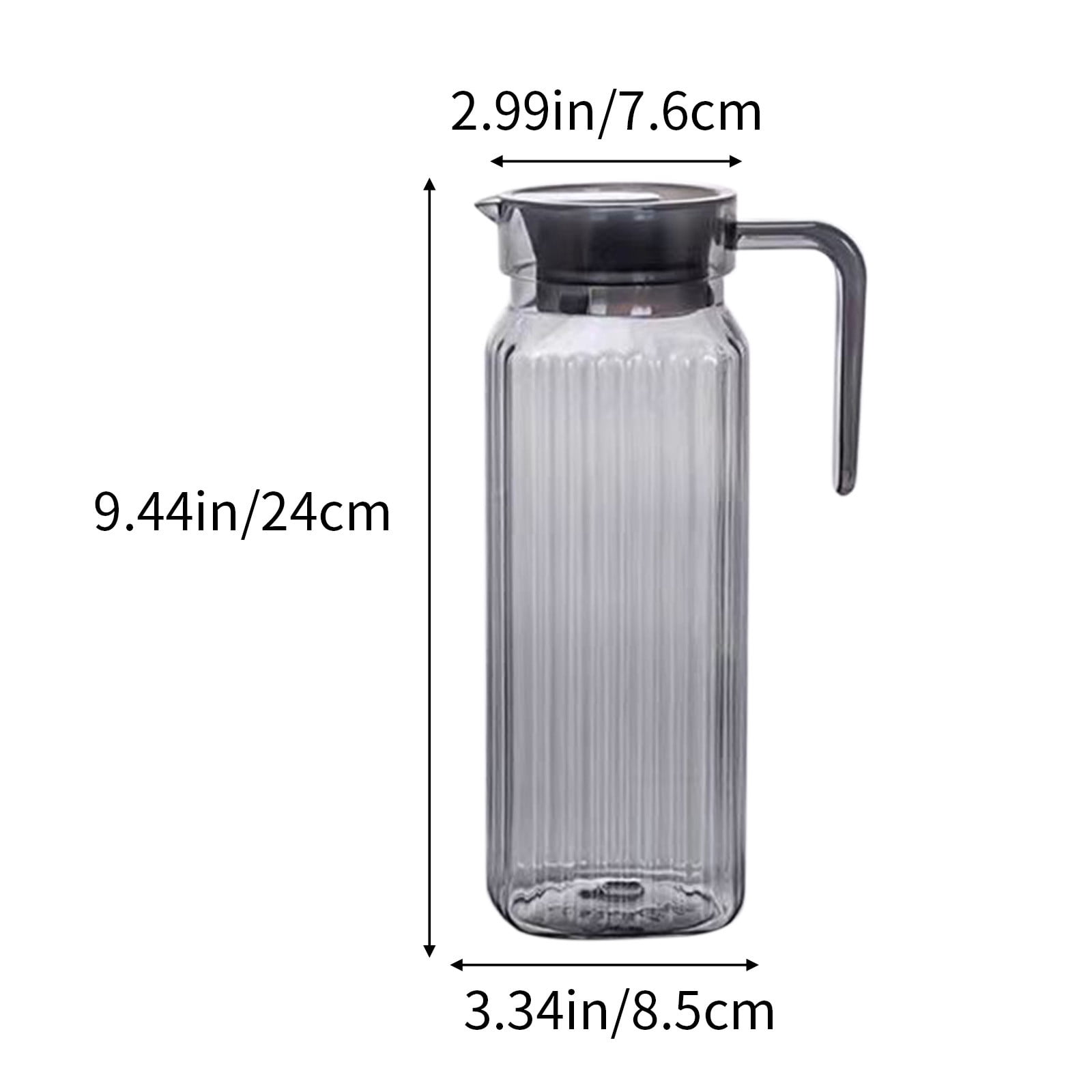 PALIFEUR Water Pitcher with Lid, 2 L Plastic Pitcher for Tea & Juice Water, Hot/Cold Water Jug, Tea Pitcher, Juice Pitcher, 13.5 x 7.2 x 4.7 Inch Z-3-Gray - Image 3