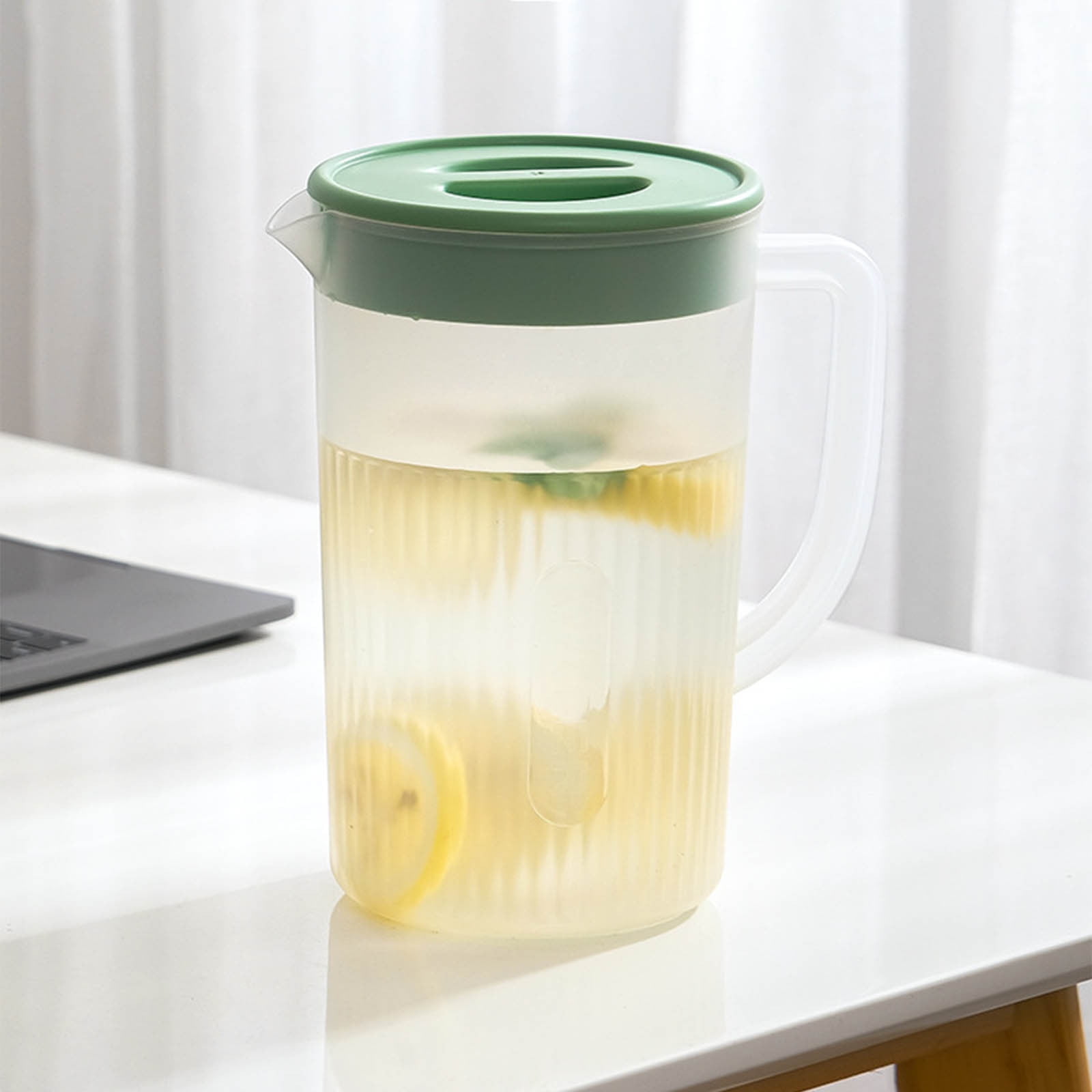 PALIFEUR Water Pitcher with Lid, 2 L Plastic Pitcher for Tea & Juice Water, Hot/Cold Water Jug, Tea Pitcher, Juice Pitcher, 13.5 x 7.2 x 4.7 Inch Z-4-B - Image 1