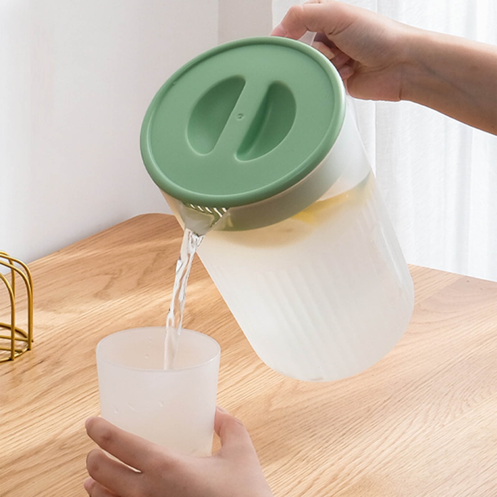 PALIFEUR Water Pitcher with Lid, 2 L Plastic Pitcher for Tea & Juice Water, Hot/Cold Water Jug, Tea Pitcher, Juice Pitcher, 13.5 x 7.2 x 4.7 Inch Z-4-B - Image 4