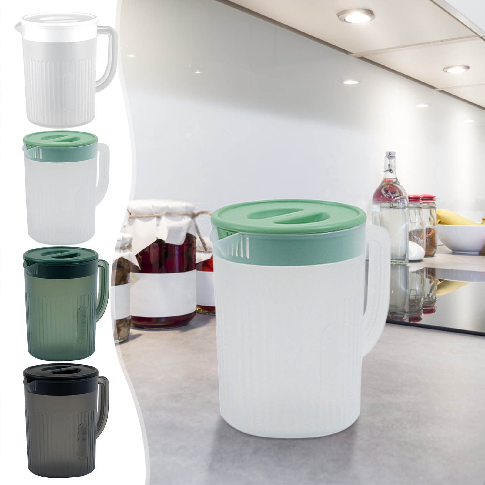 PALIFEUR Water Pitcher with Lid, 2 L Plastic Pitcher for Tea & Juice Water, Hot/Cold Water Jug, Tea Pitcher, Juice Pitcher, 13.5 x 7.2 x 4.7 Inch Z-4-B - Image 7