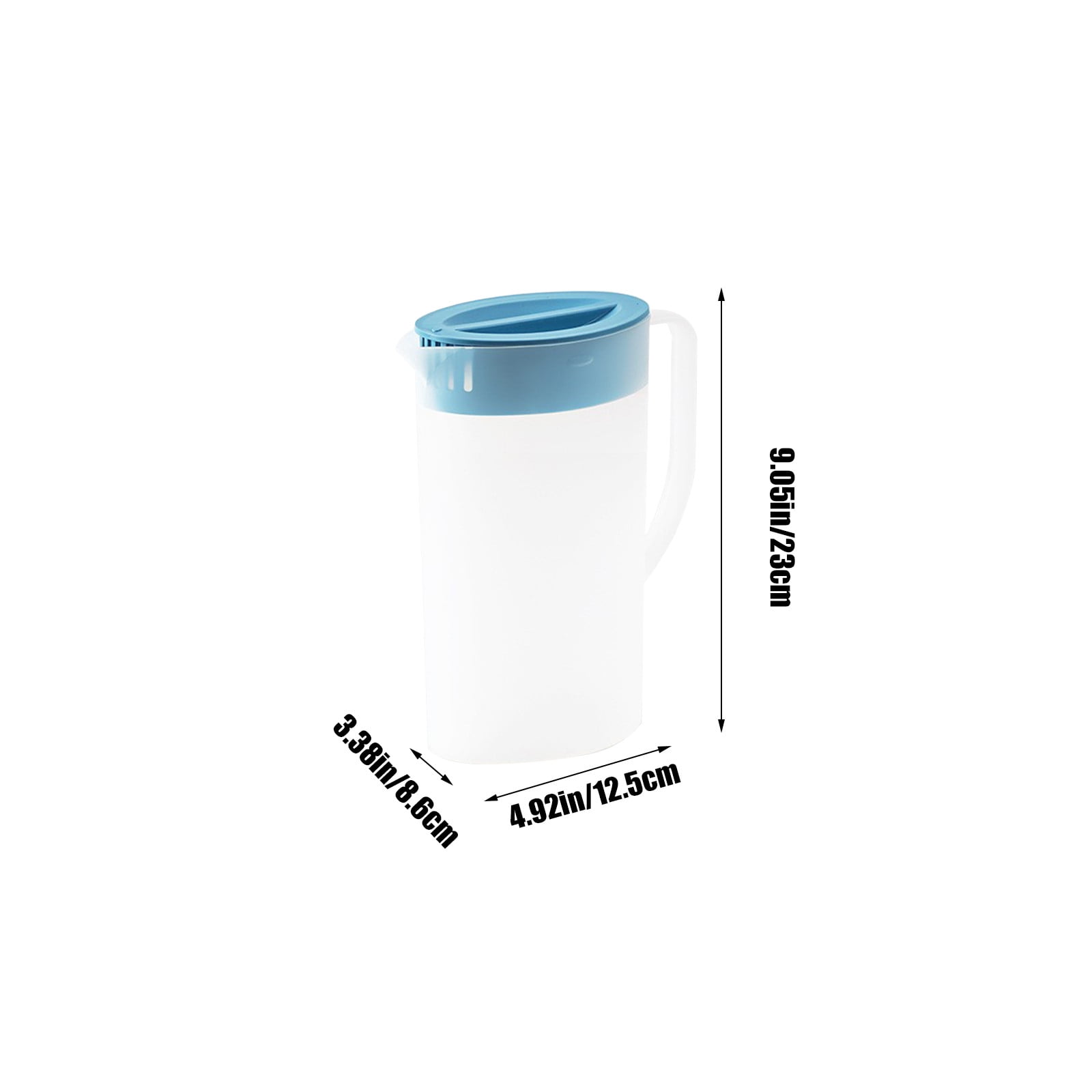 PALIFEUR Water Pitcher with Lid, 2 L Plastic Pitcher for Tea & Juice Water, Hot/Cold Water Jug, Tea Pitcher, Juice Pitcher, 13.5 x 7.2 x 4.7 Inch Z-6-Blue - Image 3