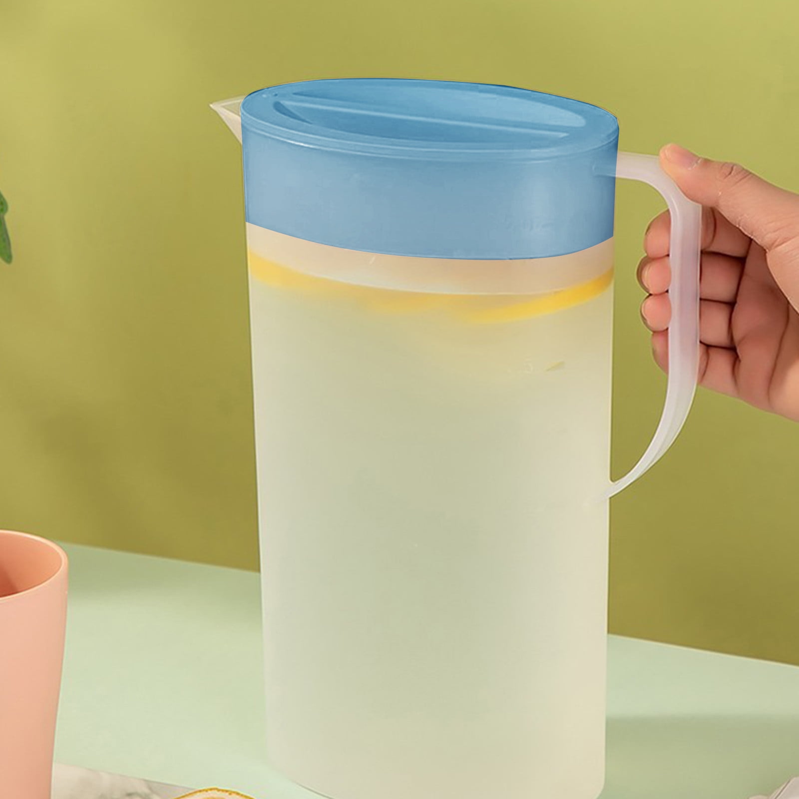 PALIFEUR Water Pitcher with Lid, 2 L Plastic Pitcher for Tea & Juice Water, Hot/Cold Water Jug, Tea Pitcher, Juice Pitcher, 13.5 x 7.2 x 4.7 Inch Z-6-Blue - Image 4