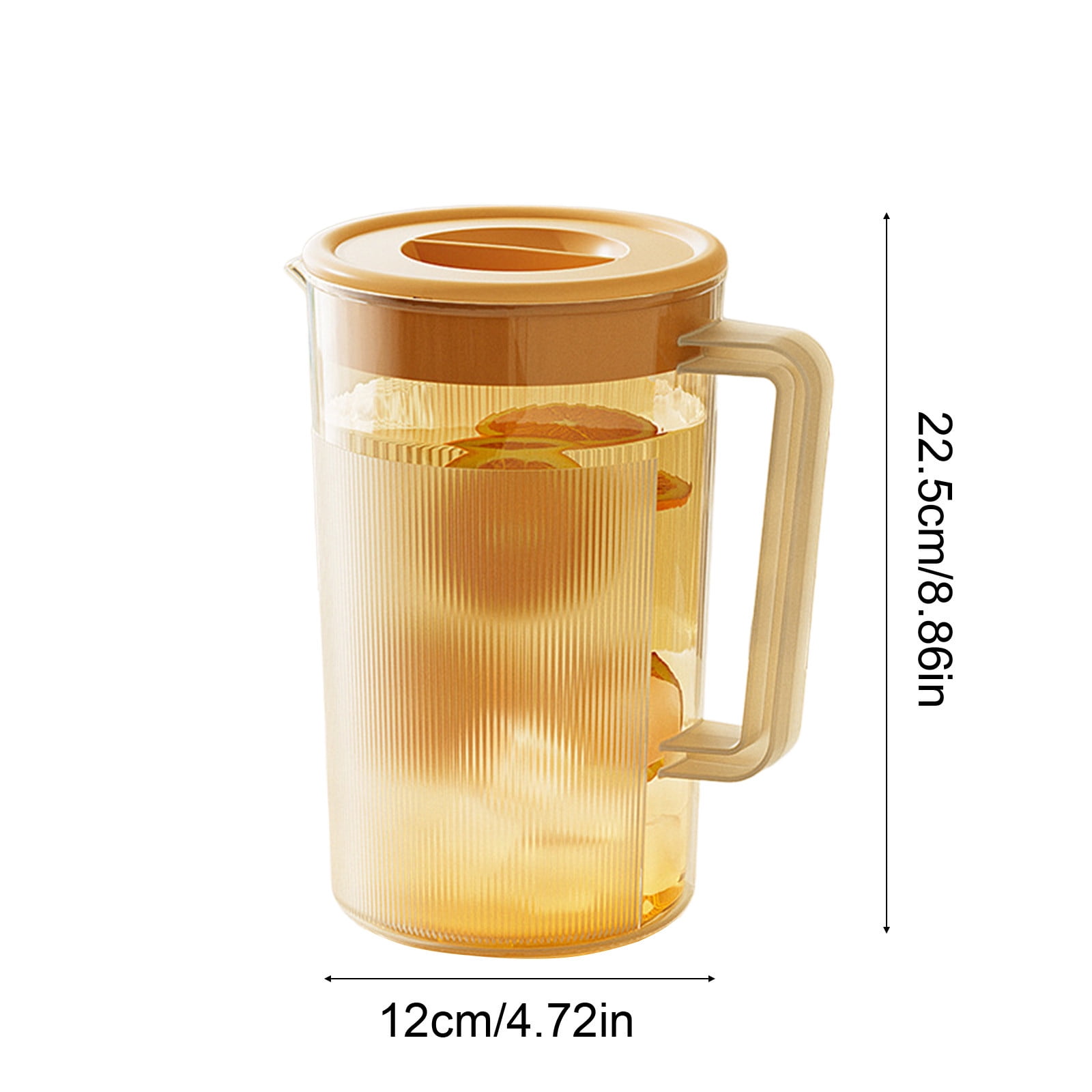 PALIFEUR Water Pitcher with Lid, 2 L Plastic Pitcher for Tea & Juice Water, Hot/Cold Water Jug, Tea Pitcher, Juice Pitcher, 13.5 x 7.2 x 4.7 Inch Z-7-Orange - Image 3