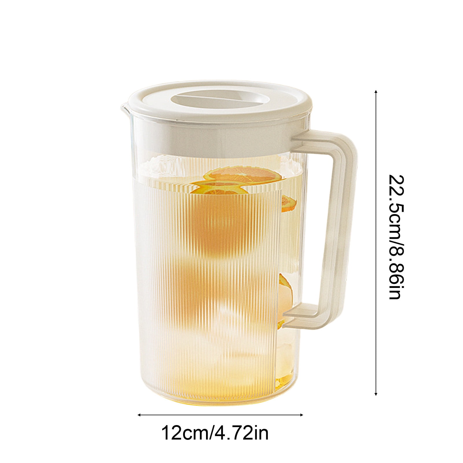 PALIFEUR Water Pitcher with Lid, 2 L Plastic Pitcher for Tea & Juice Water, Hot/Cold Water Jug, Tea Pitcher, Juice Pitcher, 13.5 x 7.2 x 4.7 Inch Z-7-White - Image 3