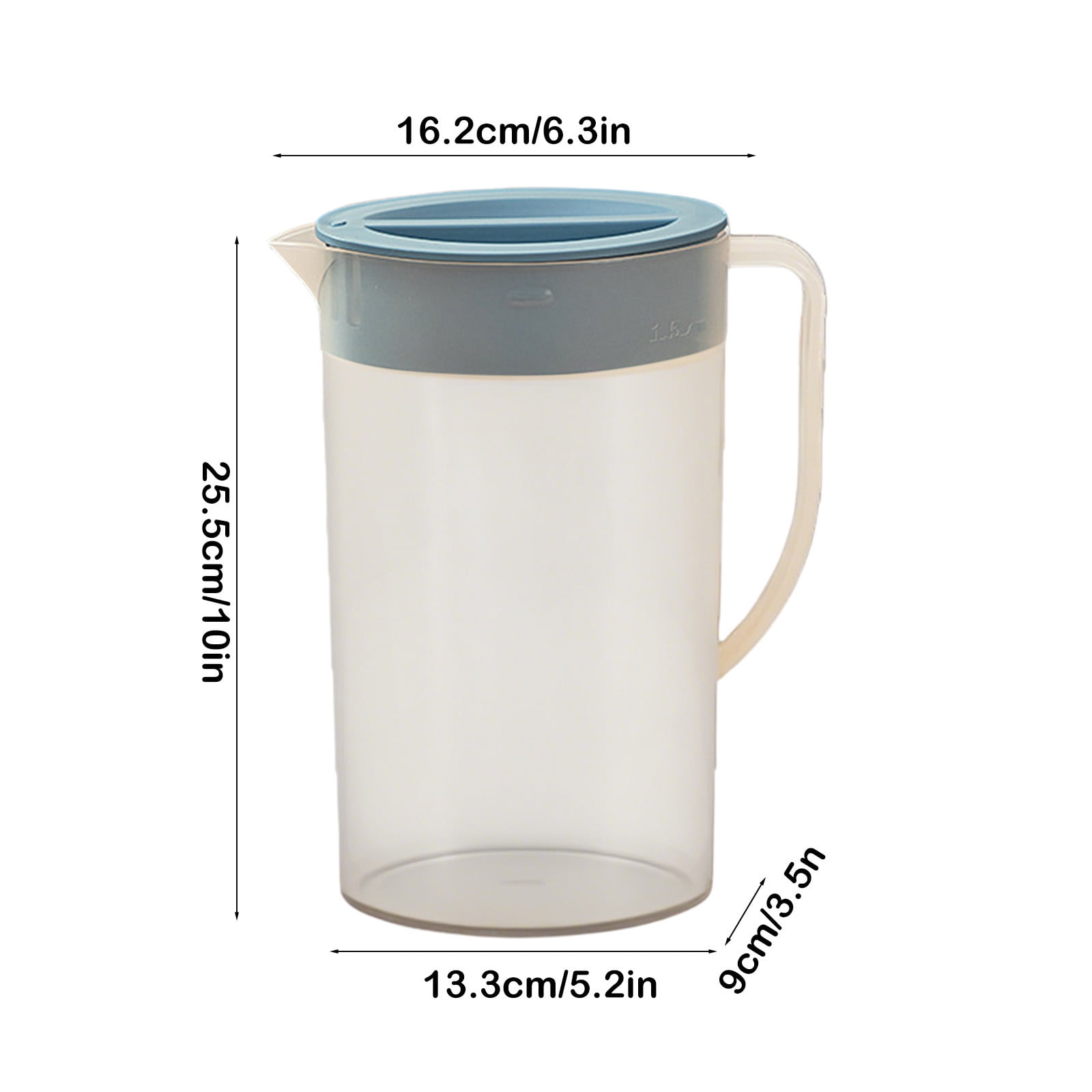 PALIFEUR Water Pitcher with Lid, 2 L Plastic Pitcher for Tea & Juice Water, Hot/Cold Water Jug, Tea Pitcher, Juice Pitcher, 13.5 x 7.2 x 4.7 Inch Z-8-Blue - Image 3