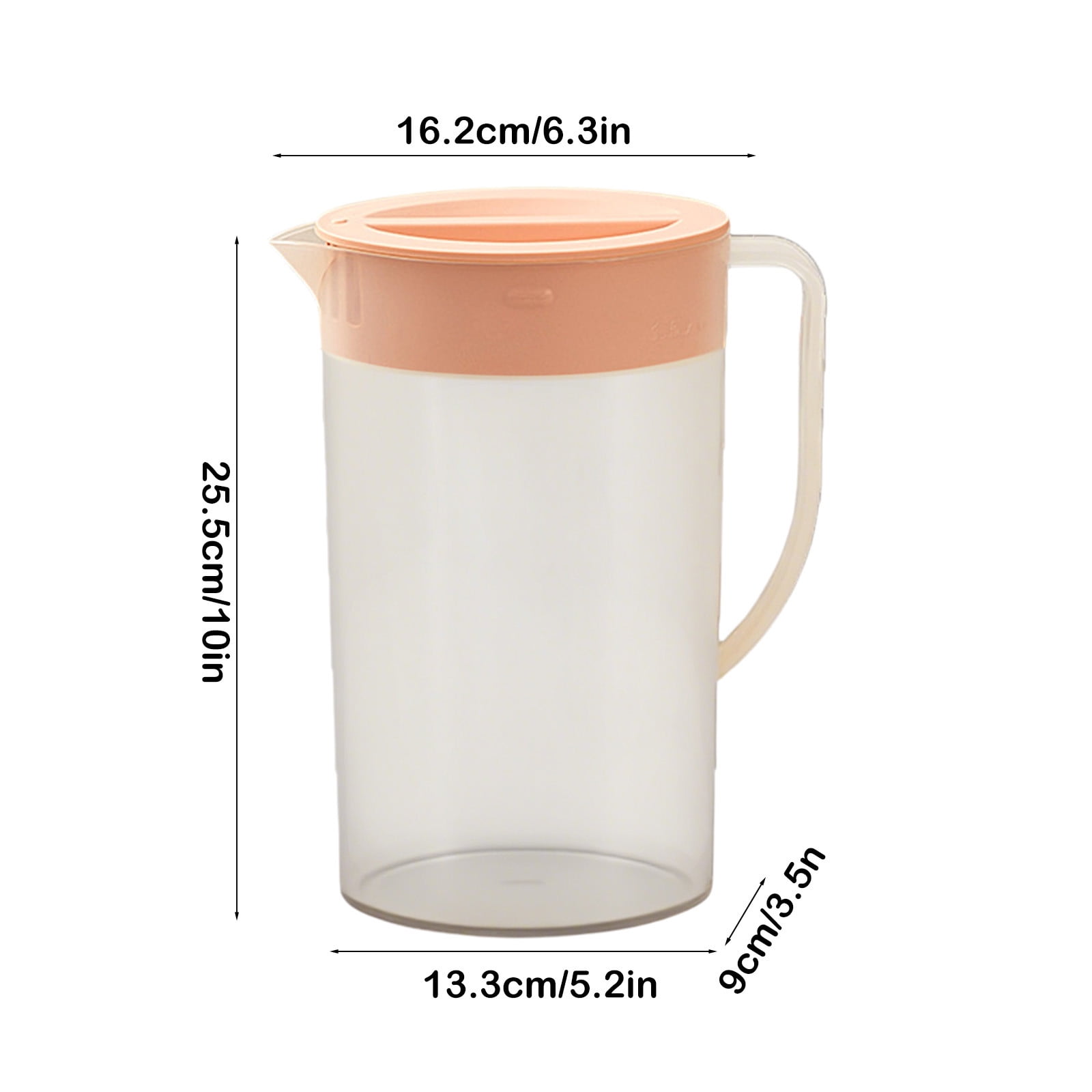 PALIFEUR Water Pitcher with Lid, 2 L Plastic Pitcher for Tea & Juice Water, Hot/Cold Water Jug, Tea Pitcher, Juice Pitcher, 13.5 x 7.2 x 4.7 Inch Z-8-Pink - Image 3