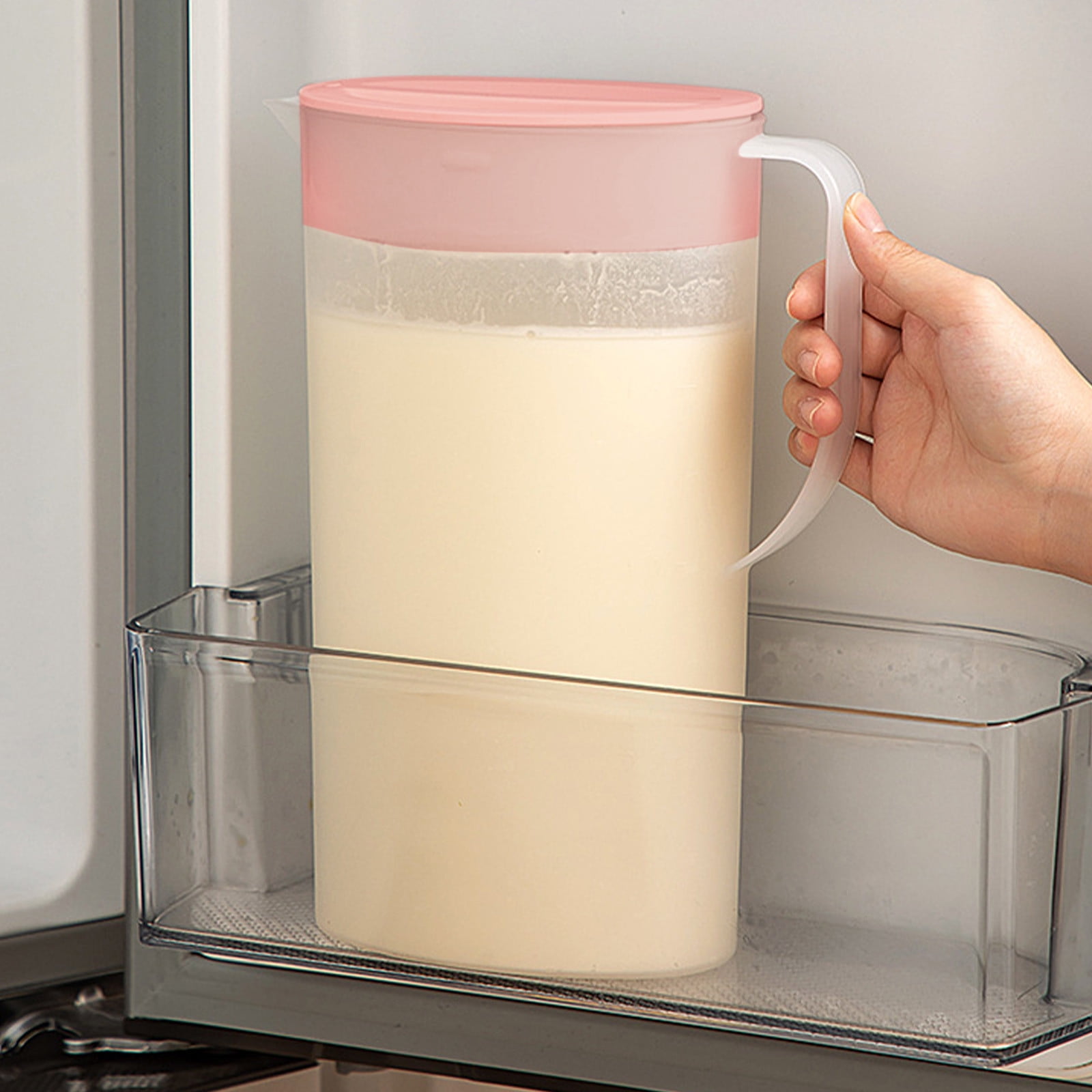 PALIFEUR Water Pitcher with Lid, 2 L Plastic Pitcher for Tea & Juice Water, Hot/Cold Water Jug, Tea Pitcher, Juice Pitcher, 13.5 x 7.2 x 4.7 Inch Z-8-Pink - Image 4