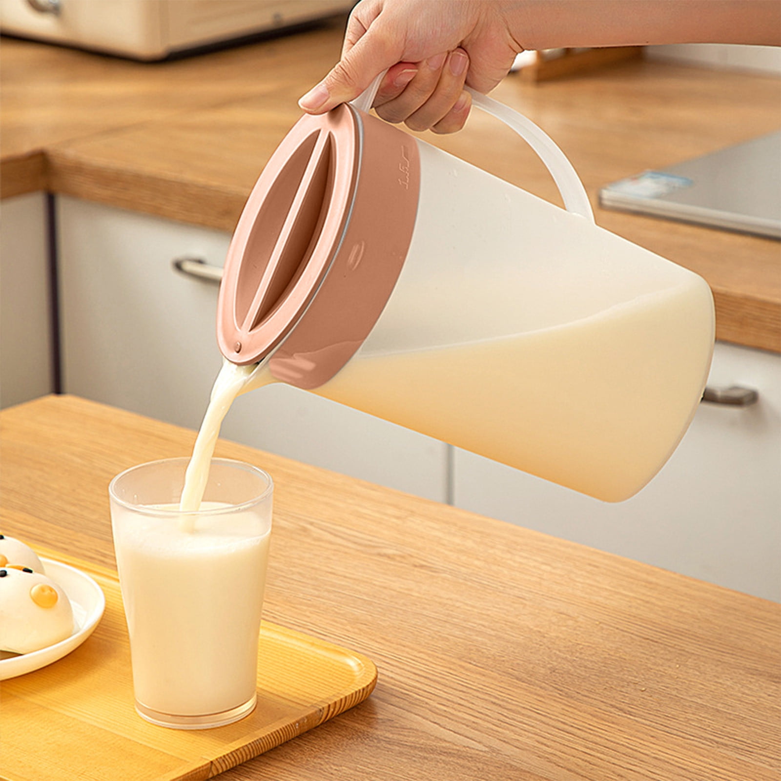 PALIFEUR Water Pitcher with Lid, 2 L Plastic Pitcher for Tea & Juice Water, Hot/Cold Water Jug, Tea Pitcher, Juice Pitcher, 13.5 x 7.2 x 4.7 Inch Z-8-Pink - Image 6