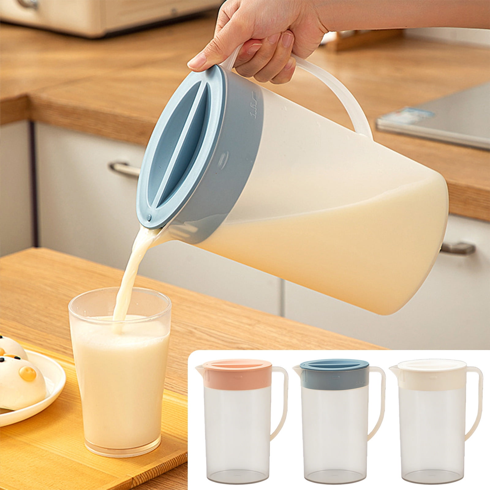PALIFEUR Water Pitcher with Lid, 2 L Plastic Pitcher for Tea & Juice Water, Hot/Cold Water Jug, Tea Pitcher, Juice Pitcher, 13.5 x 7.2 x 4.7 Inch Z-8-Pink - Image 7