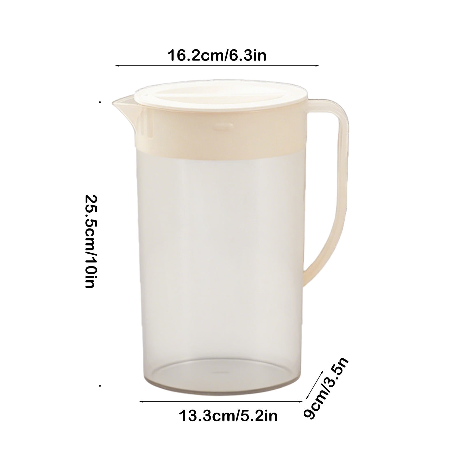 PALIFEUR Water Pitcher with Lid, 2 L Plastic Pitcher for Tea & Juice Water, Hot/Cold Water Jug, Tea Pitcher, Juice Pitcher, 13.5 x 7.2 x 4.7 Inch Z-8-White - Image 3