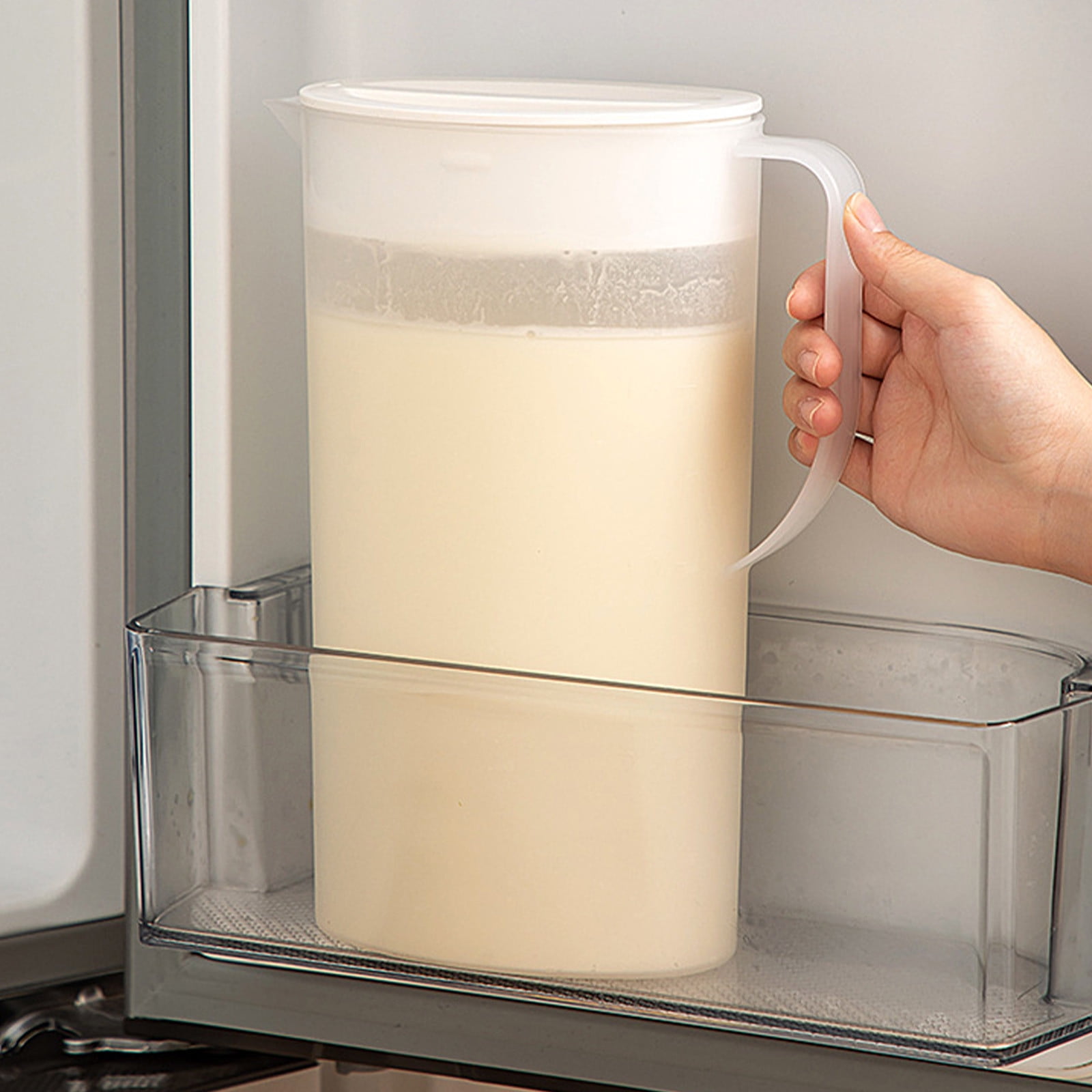 PALIFEUR Water Pitcher with Lid, 2 L Plastic Pitcher for Tea & Juice Water, Hot/Cold Water Jug, Tea Pitcher, Juice Pitcher, 13.5 x 7.2 x 4.7 Inch Z-8-White - Image 4