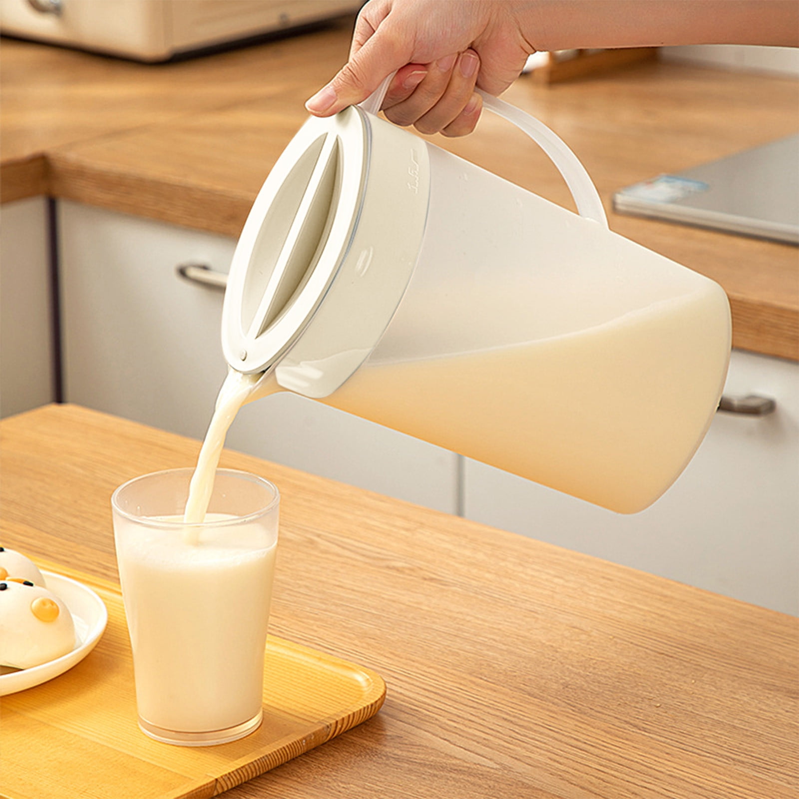 PALIFEUR Water Pitcher with Lid, 2 L Plastic Pitcher for Tea & Juice Water, Hot/Cold Water Jug, Tea Pitcher, Juice Pitcher, 13.5 x 7.2 x 4.7 Inch Z-8-White - Image 6