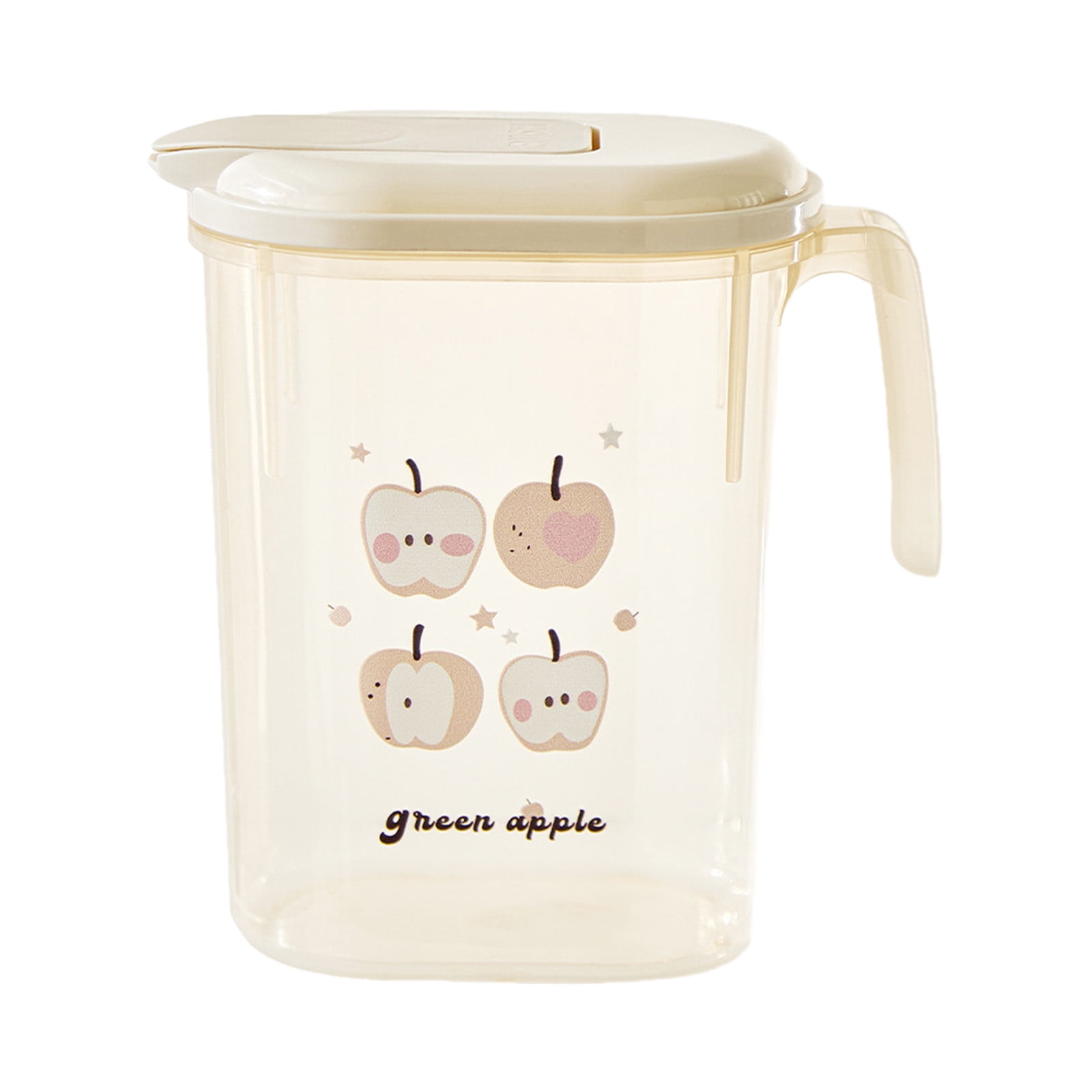 PALIFEUR Water Pitcher with Lid, 2 L Plastic Pitcher for Tea & Juice Water, Hot/Cold Water Jug, Tea Pitcher, Juice Pitcher, 13.5 x 7.2 x 4.7 Inch Z-9-Beige - Image 2
