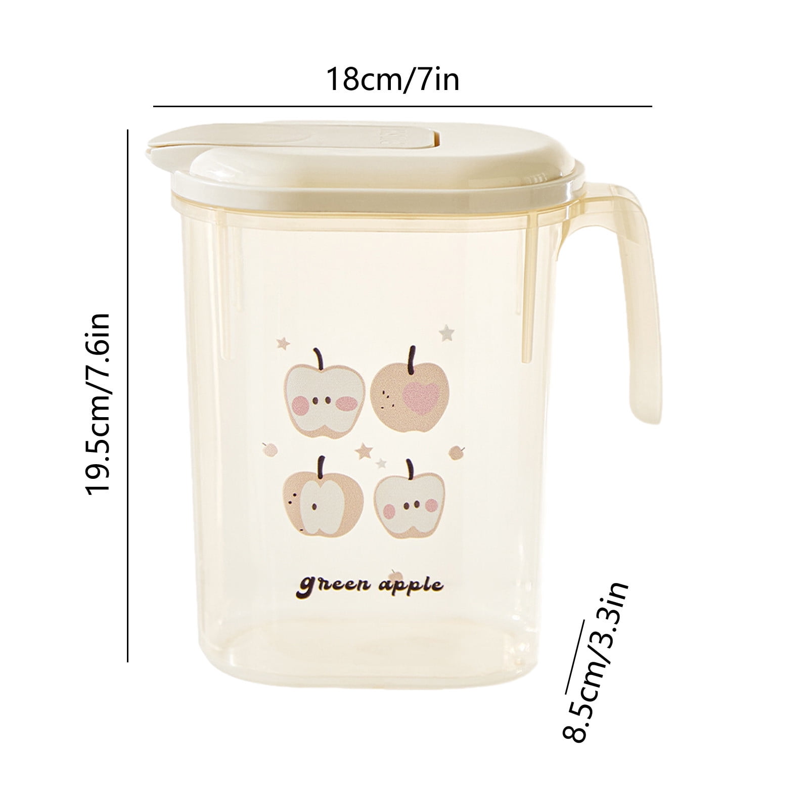 PALIFEUR Water Pitcher with Lid, 2 L Plastic Pitcher for Tea & Juice Water, Hot/Cold Water Jug, Tea Pitcher, Juice Pitcher, 13.5 x 7.2 x 4.7 Inch Z-9-Beige - Image 3