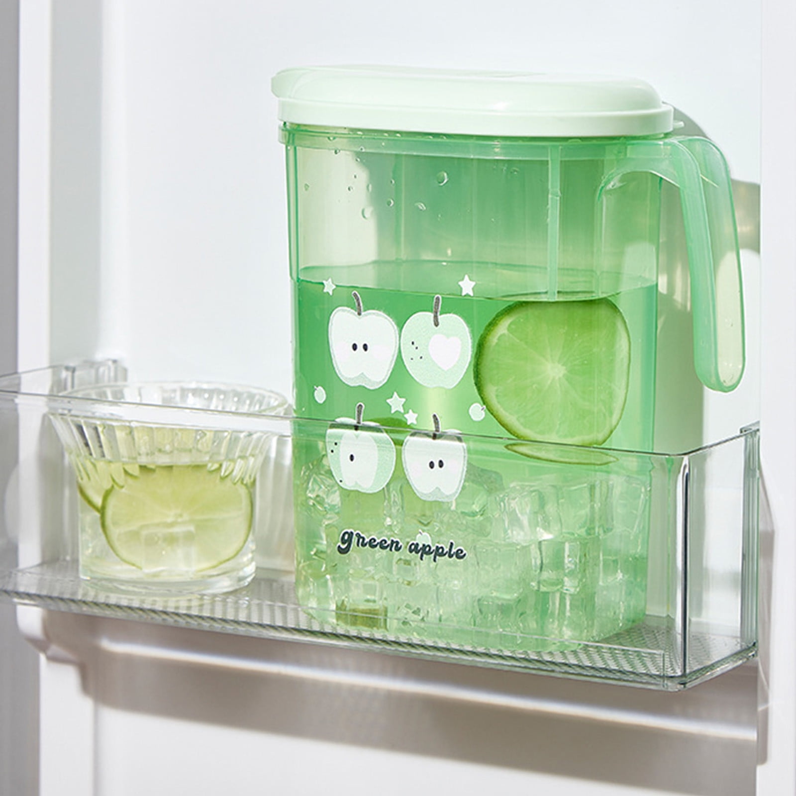 PALIFEUR Water Pitcher with Lid, 2 L Plastic Pitcher for Tea & Juice Water, Hot/Cold Water Jug, Tea Pitcher, Juice Pitcher, 13.5 x 7.2 x 4.7 Inch Z-9-Green - Image 1