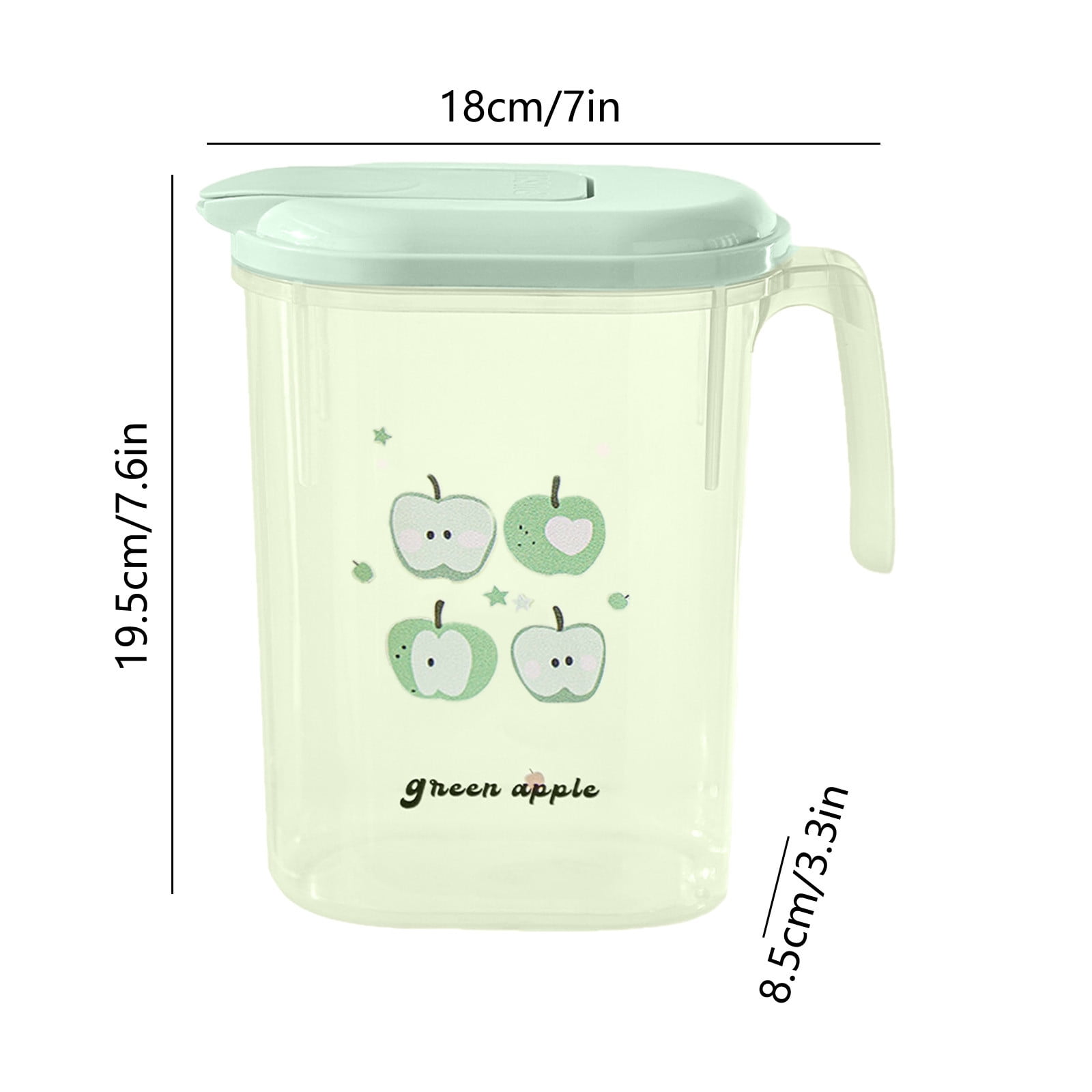 PALIFEUR Water Pitcher with Lid, 2 L Plastic Pitcher for Tea & Juice Water, Hot/Cold Water Jug, Tea Pitcher, Juice Pitcher, 13.5 x 7.2 x 4.7 Inch Z-9-Green - Image 3