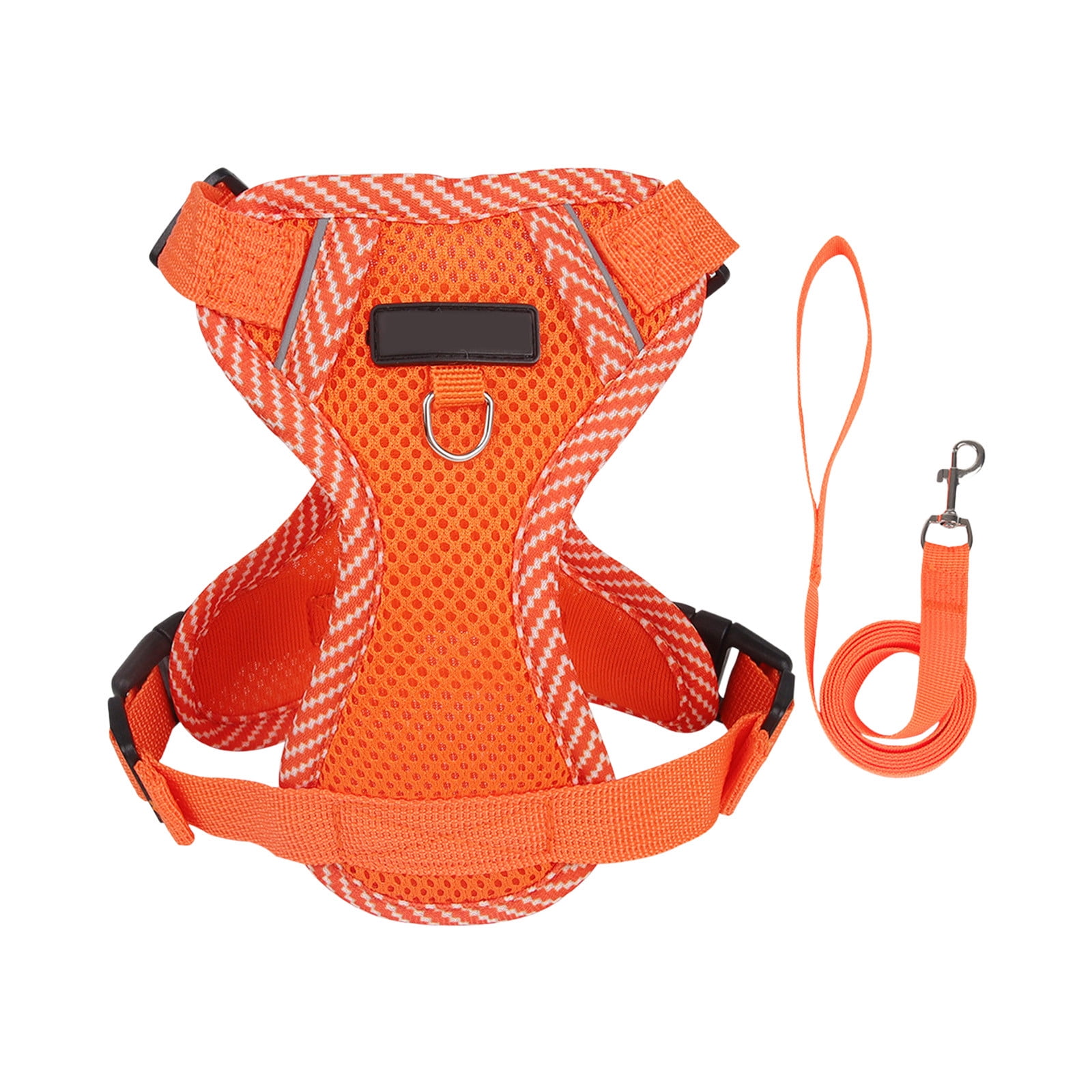 Tyidzon Small Dog Harness with Pet Lead, Puppy Harness Reflective Step-in Puppy Pet Harnesses for Small Medium Dogs and Cats Orange - Image 2