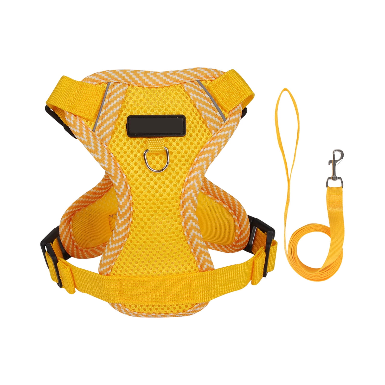 Tyidzon Small Dog Harness with Pet Lead, Puppy Harness Reflective Step-in Puppy Pet Harnesses for Small Medium Dogs and Cats Yellow - Image 2