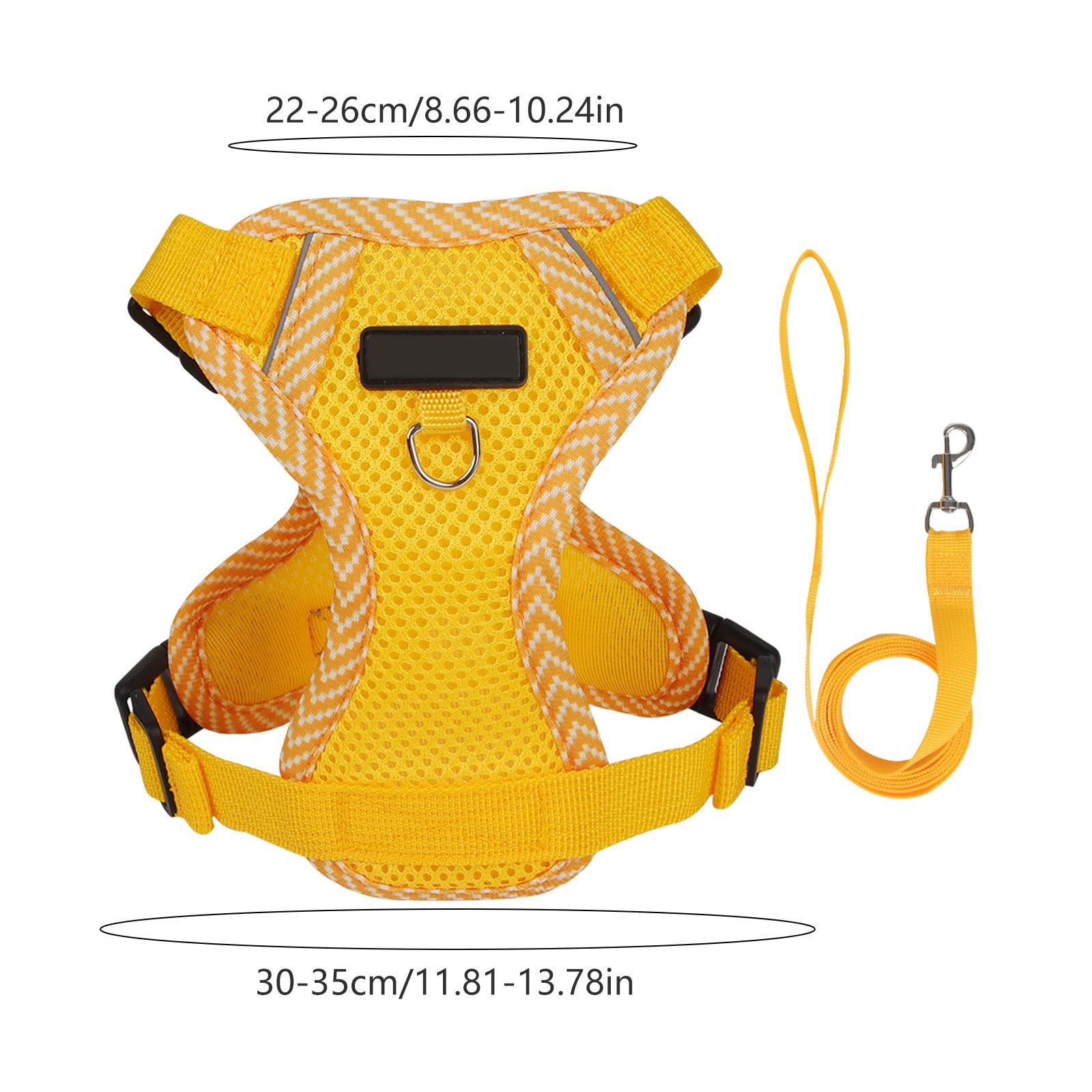 Tyidzon Small Dog Harness with Pet Lead, Puppy Harness Reflective Step-in Puppy Pet Harnesses for Small Medium Dogs and Cats Yellow - Image 3