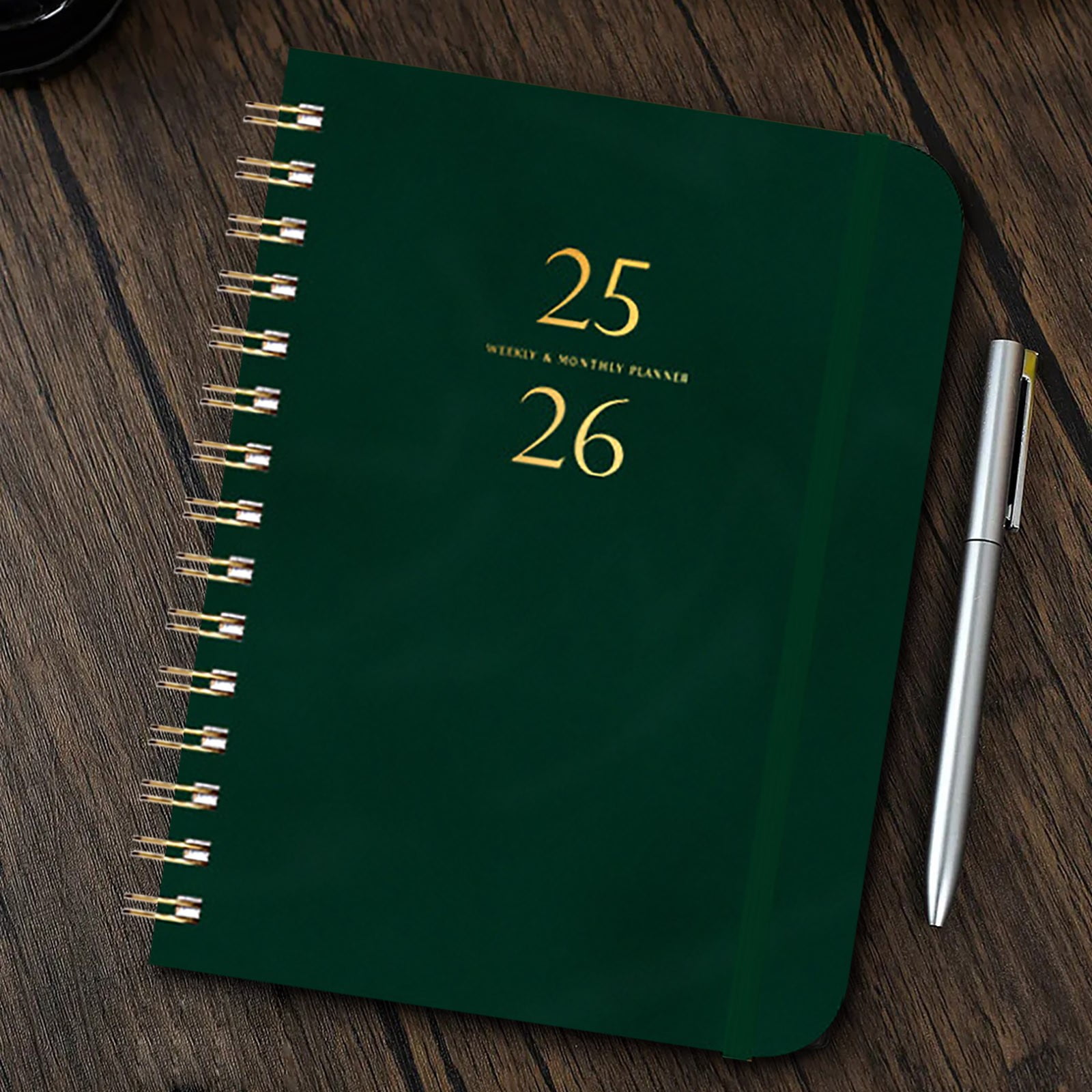 Xuniizn Academic Planner 2025-2026, Daily, Weekly & Monthly Planner, Journaling Notebooks for Work, Spiral Notebook, Twin-Wire Binding Day and Weekly Agenda for Work, Daily Planner Army Green - Image 1