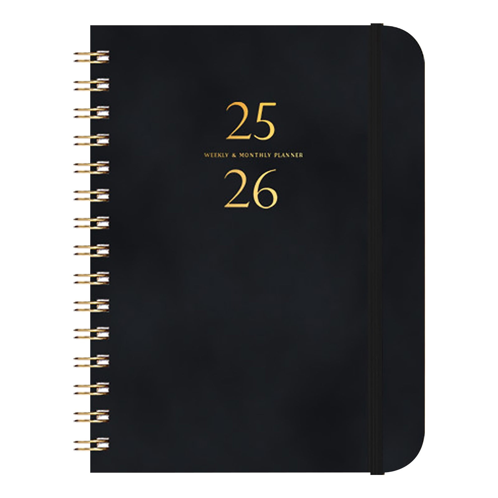 Xuniizn Academic Planner 2025-2026, Daily, Weekly & Monthly Planner, Journaling Notebooks for Work, Spiral Notebook, Twin-Wire Binding Day and Weekly Agenda for Work, Daily Planner Black - Image 2