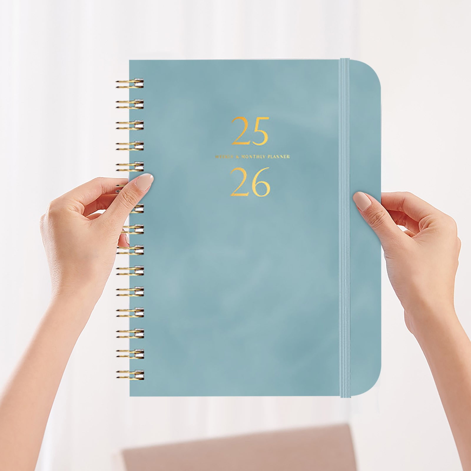 Xuniizn Academic Planner 2025-2026, Daily, Weekly & Monthly Planner, Journaling Notebooks for Work, Spiral Notebook, Twin-Wire Binding Day and Weekly Agenda for Work, Daily Planner Blue - Image 5