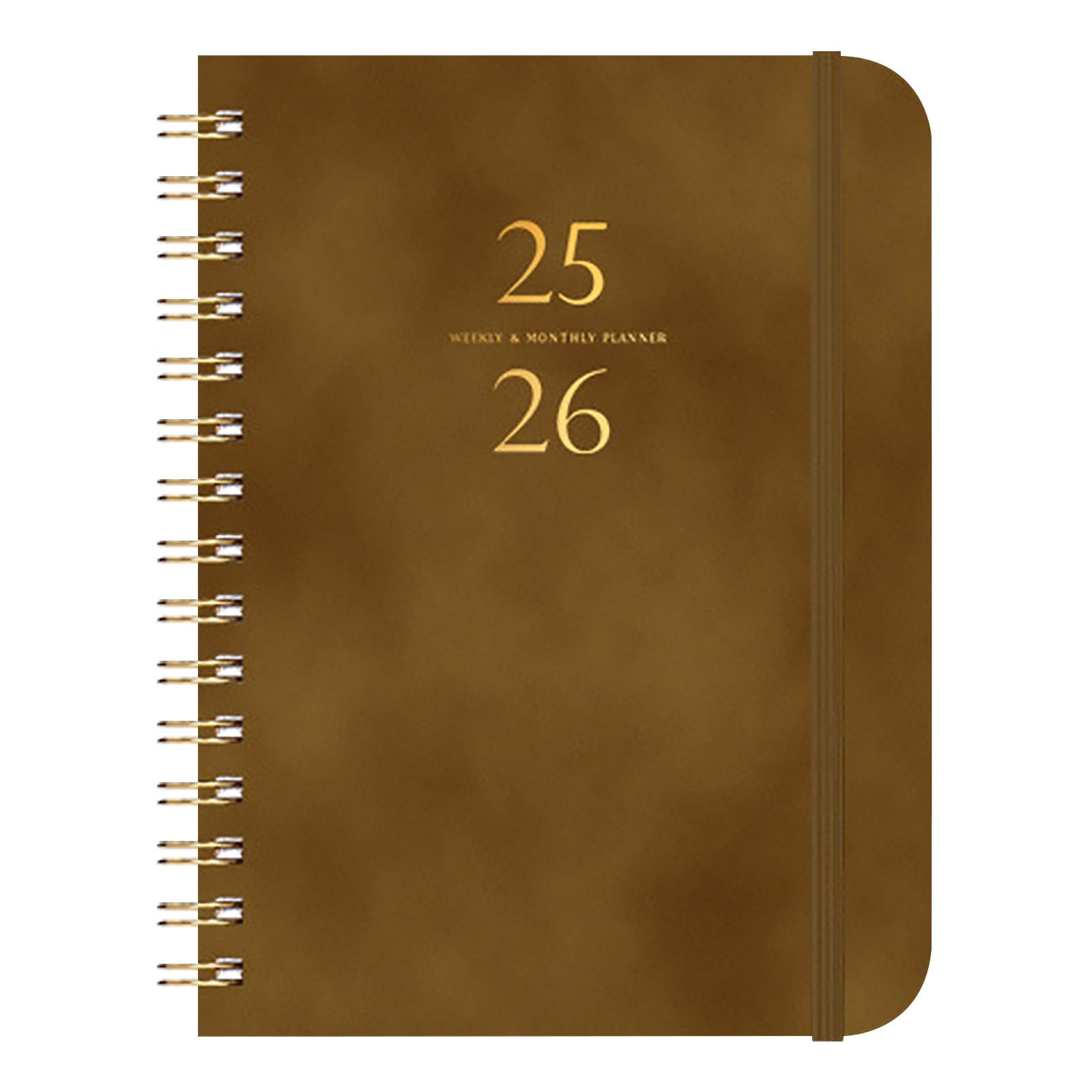 Xuniizn Academic Planner 2025-2026, Daily, Weekly & Monthly Planner, Journaling Notebooks for Work, Spiral Notebook, Twin-Wire Binding Day and Weekly Agenda for Work, Daily Planner Brown - Image 2