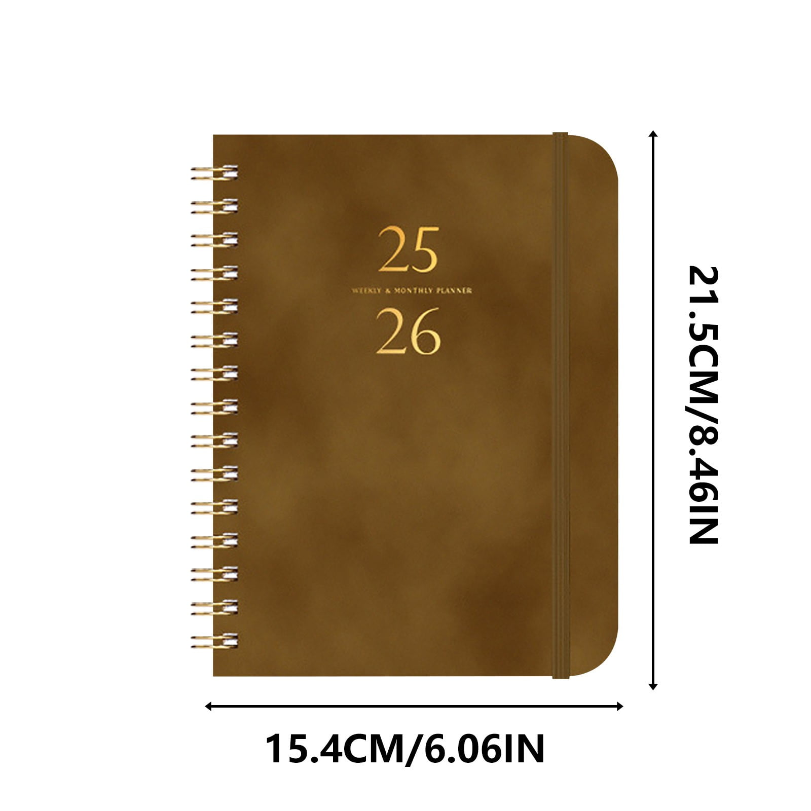 Xuniizn Academic Planner 2025-2026, Daily, Weekly & Monthly Planner, Journaling Notebooks for Work, Spiral Notebook, Twin-Wire Binding Day and Weekly Agenda for Work, Daily Planner Brown - Image 3