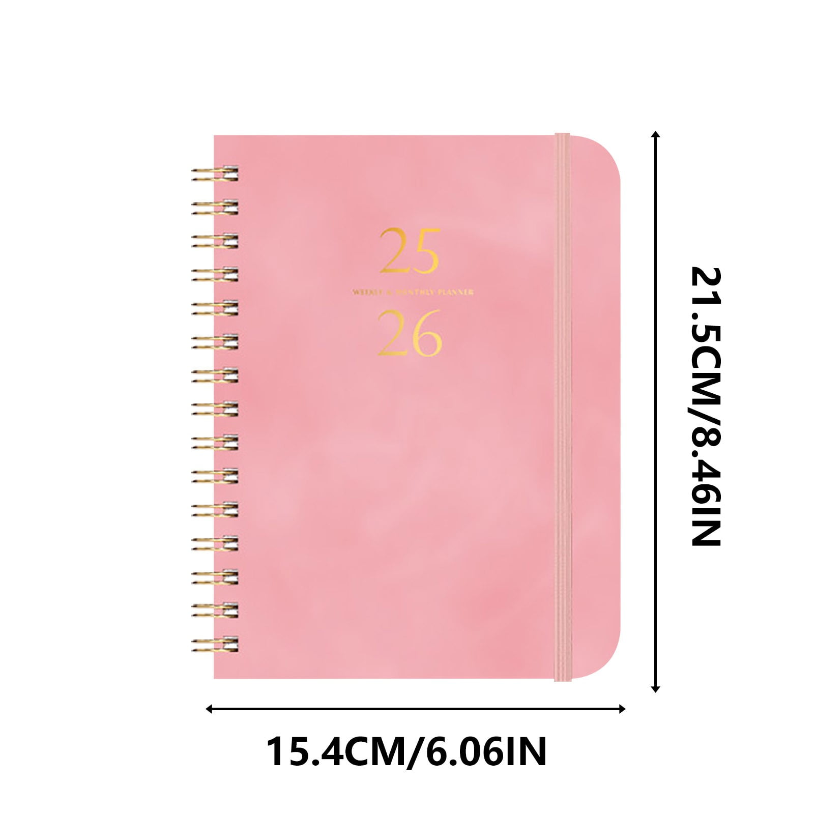 Xuniizn Academic Planner 2025-2026, Daily, Weekly & Monthly Planner, Journaling Notebooks for Work, Spiral Notebook, Twin-Wire Binding Day and Weekly Agenda for Work, Daily Planner Pink - Image 3