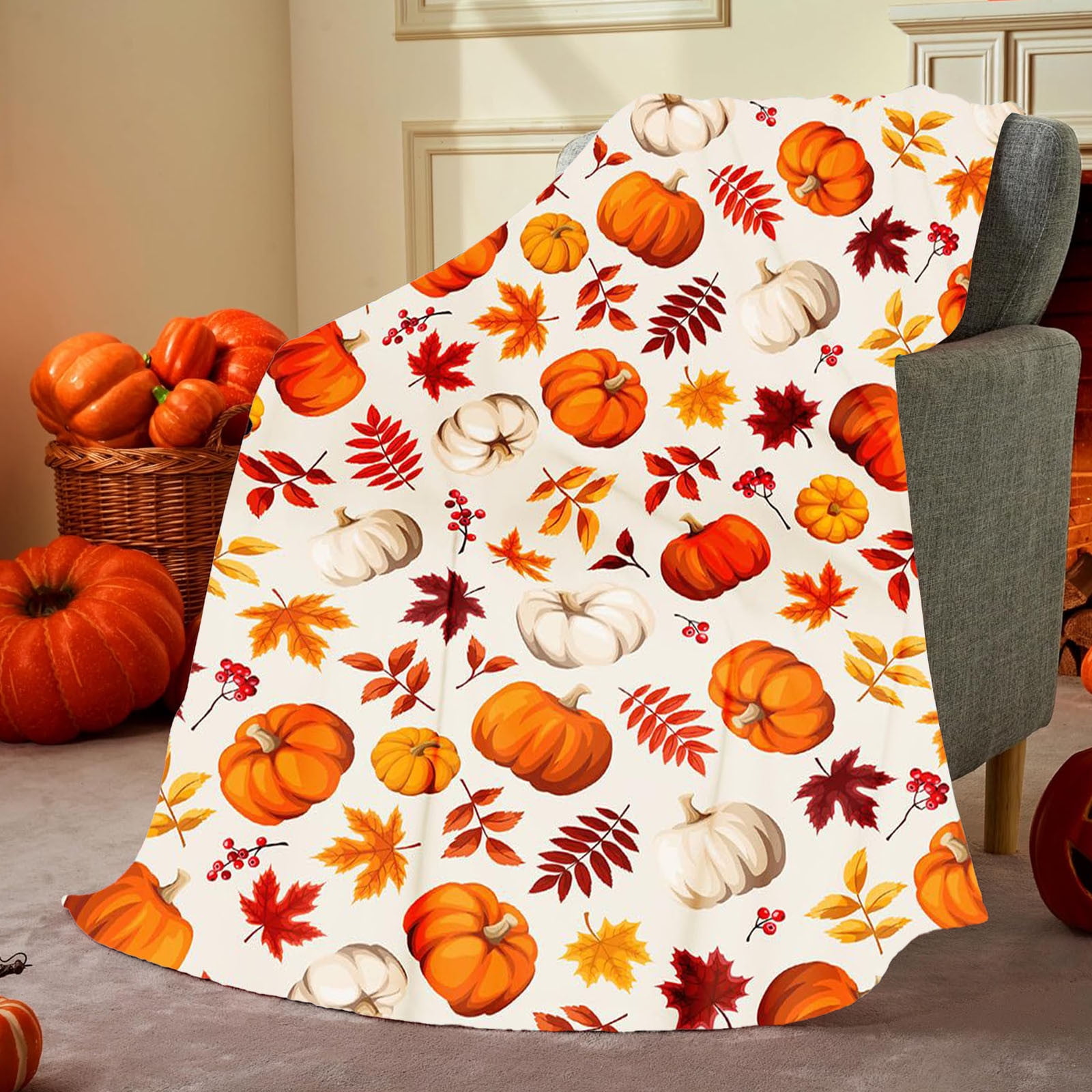 Xuniizn Fall Throw Blanket Breathable Fleece Blanket,28x39