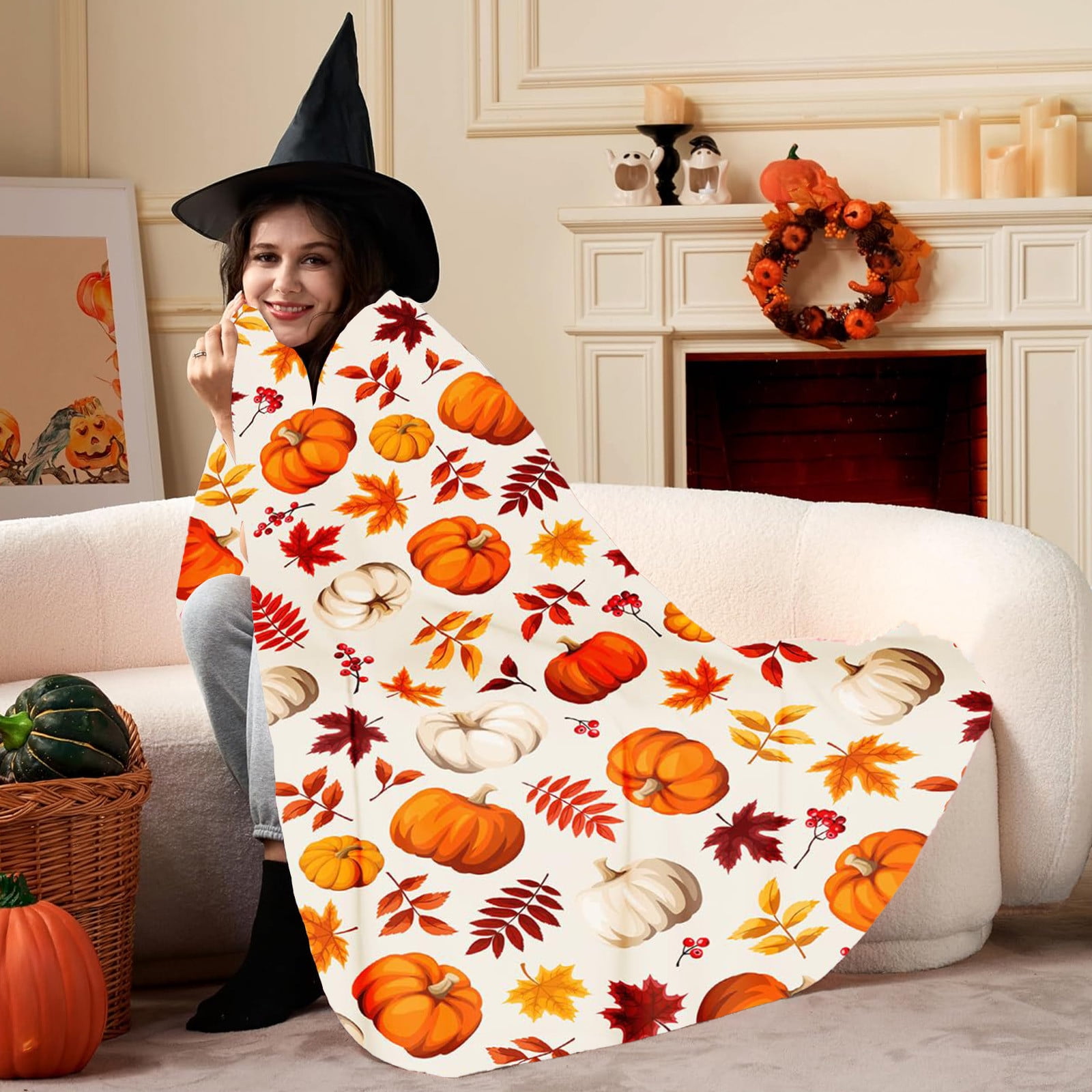 Xuniizn Fall Throw Blanket Breathable Fleece Blanket,28x39