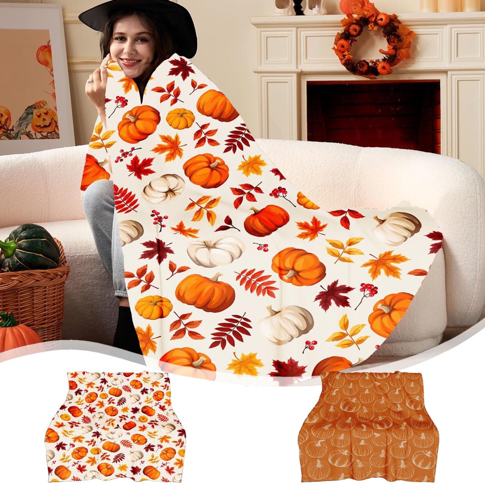 Xuniizn Fall Throw Blanket Breathable Fleece Blanket,28x39