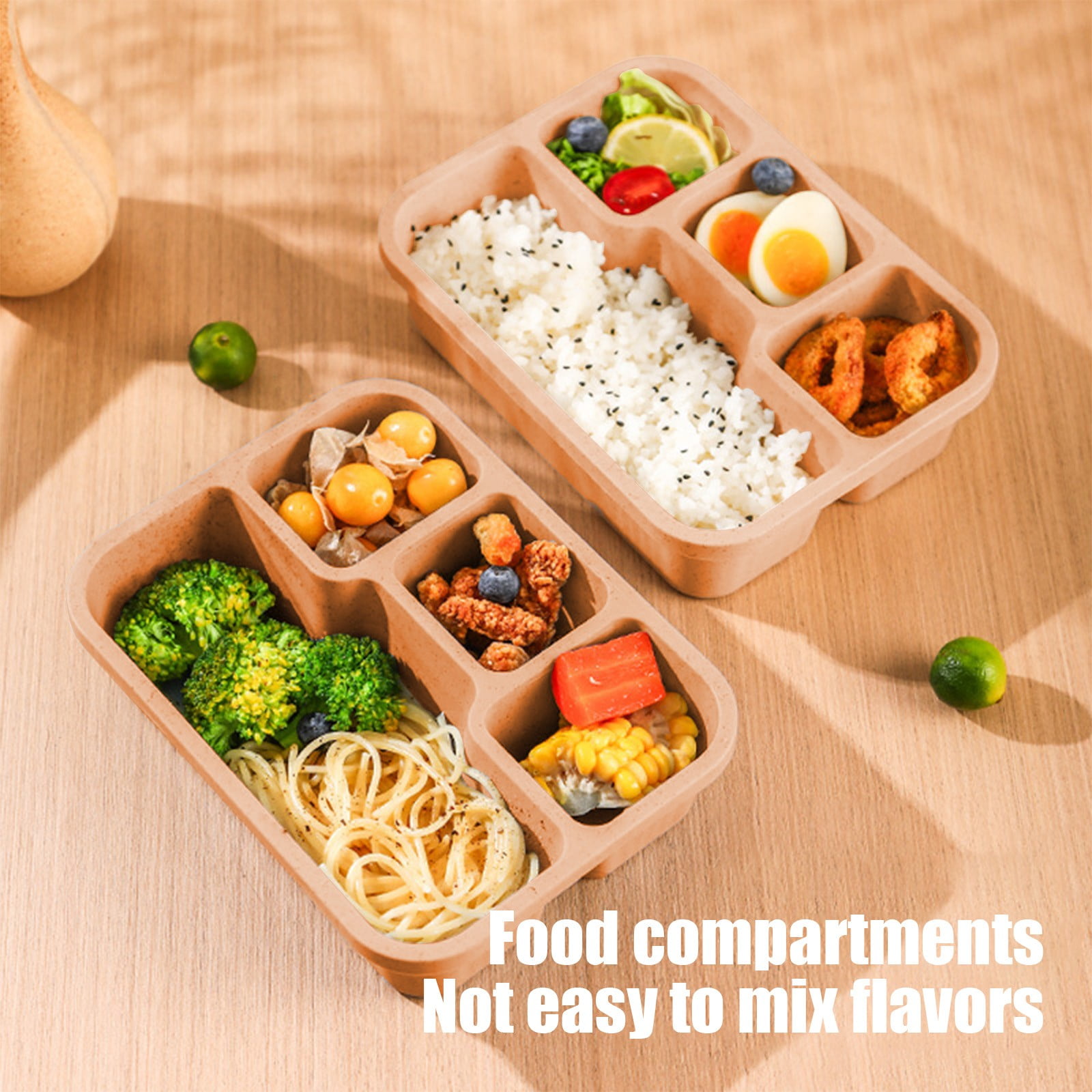 Xuniizn Bento Box Adult Lunch Box, Containers for Adults Men Women, Lunchable Food Container with Utensils, Sauce Jar, Muffin Liners, Microwave & Dishwasher Safe Beige - Image 6