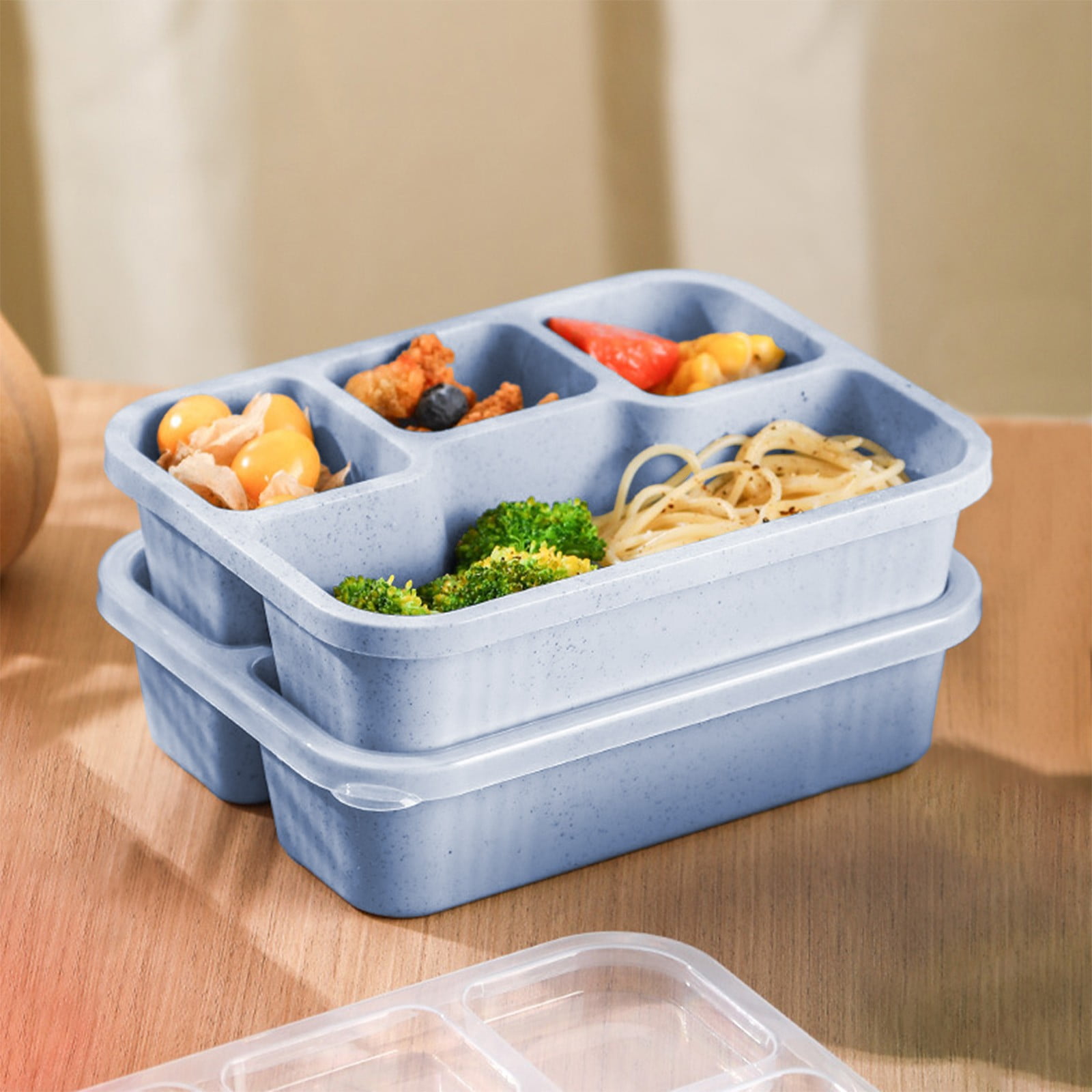 Xuniizn Bento Box Adult Lunch Box, Containers for Adults Men Women, Lunchable Food Container with Utensils, Sauce Jar, Muffin Liners, Microwave & Dishwasher Safe Blue#10 - Image 5