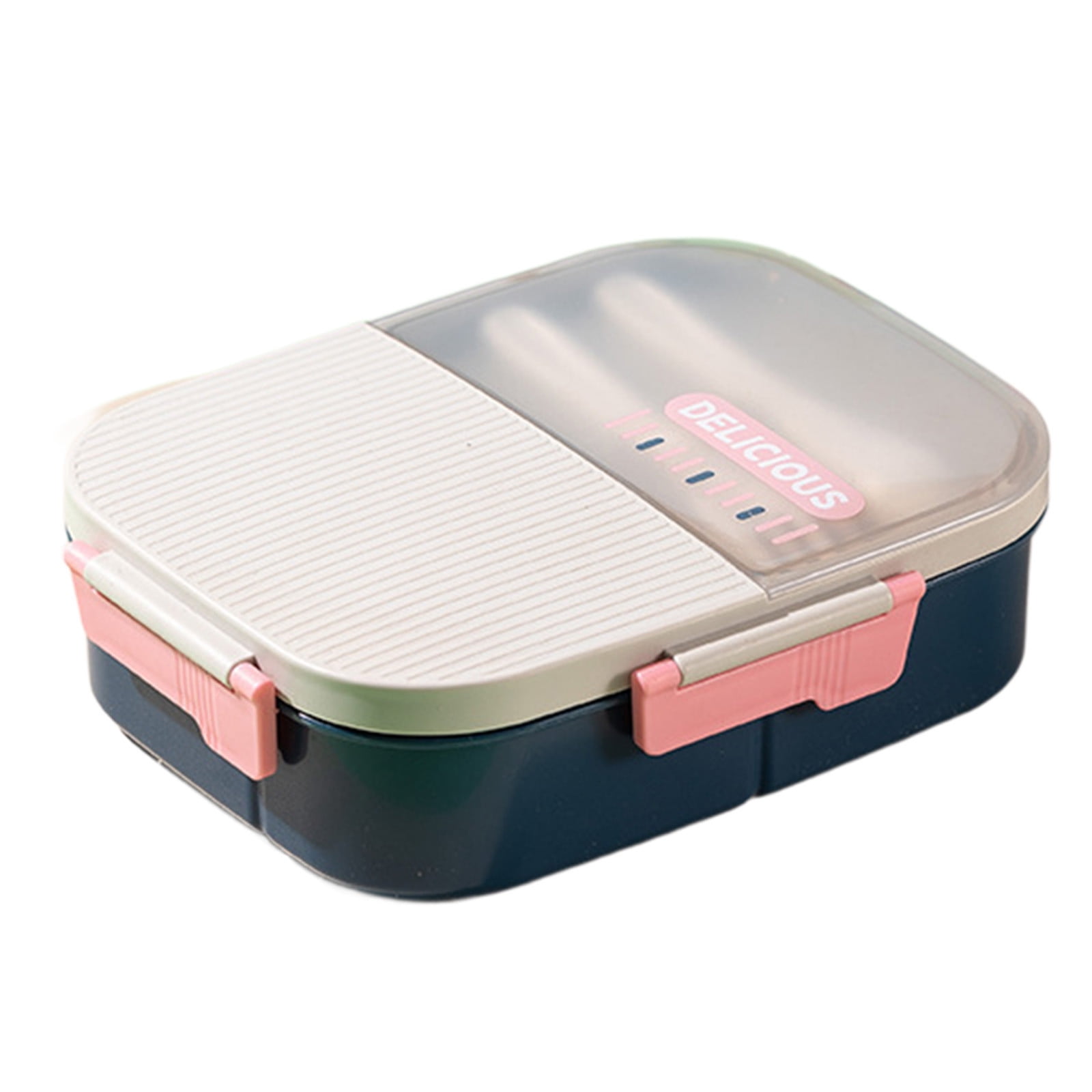 Xuniizn Bento Box Adult Lunch Box, Containers for Adults Men Women, Lunchable Food Container with Utensils, Sauce Jar, Muffin Liners, Microwave & Dishwasher Safe Blue#3 - Image 3