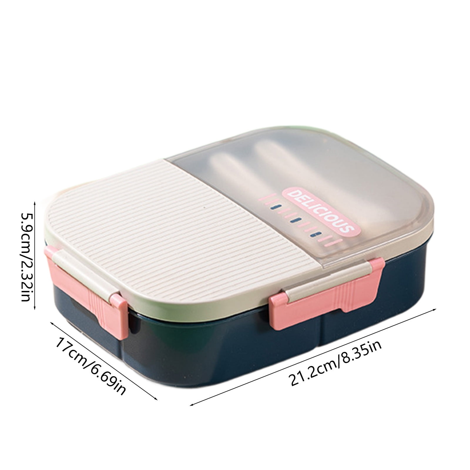 Xuniizn Bento Box Adult Lunch Box, Containers for Adults Men Women, Lunchable Food Container with Utensils, Sauce Jar, Muffin Liners, Microwave & Dishwasher Safe Blue#3 - Image 4