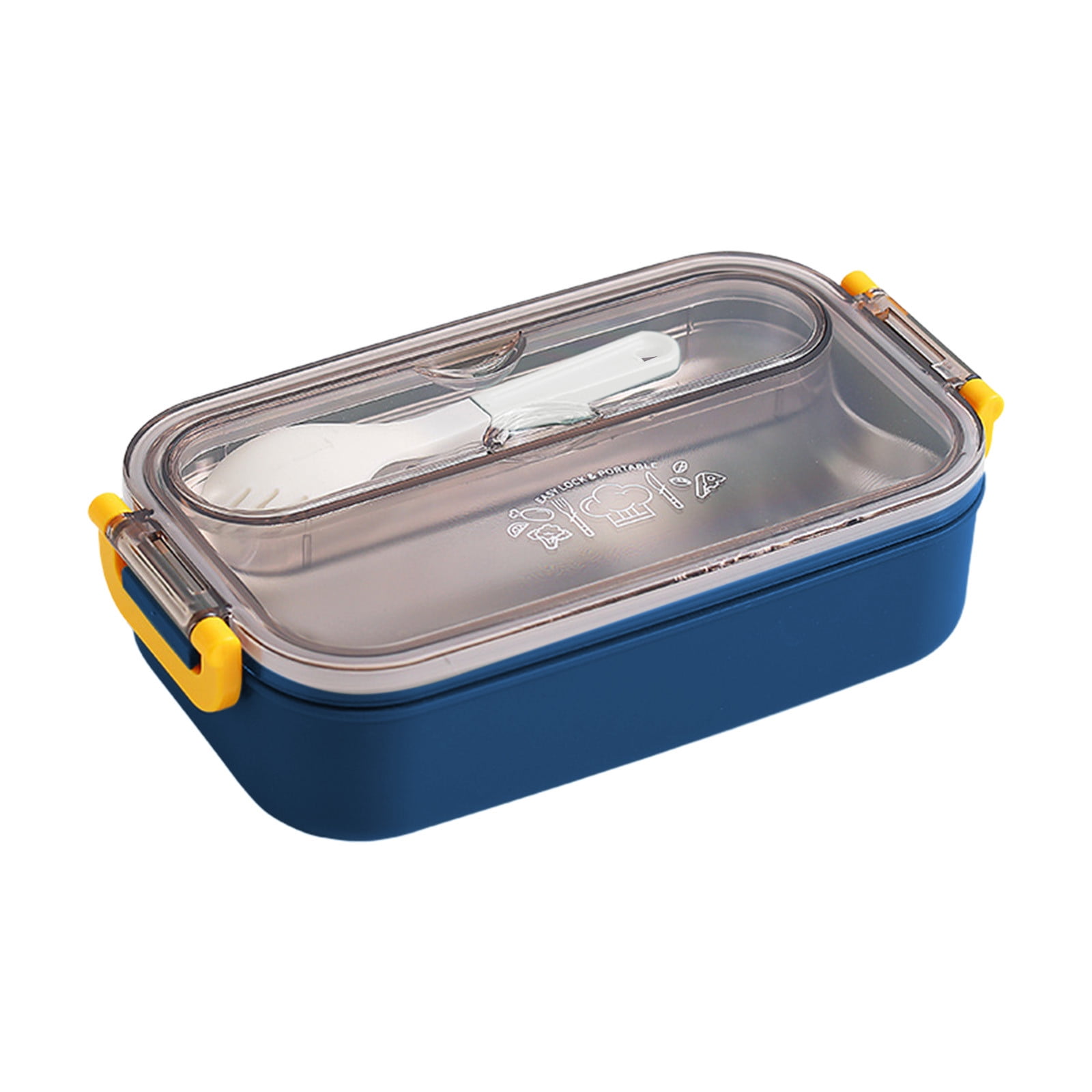 Xuniizn Bento Box Adult Lunch Box, Containers for Adults Men Women, Lunchable Food Container with Utensils, Sauce Jar, Muffin Liners, Microwave & Dishwasher Safe Blue#9 - Image 3